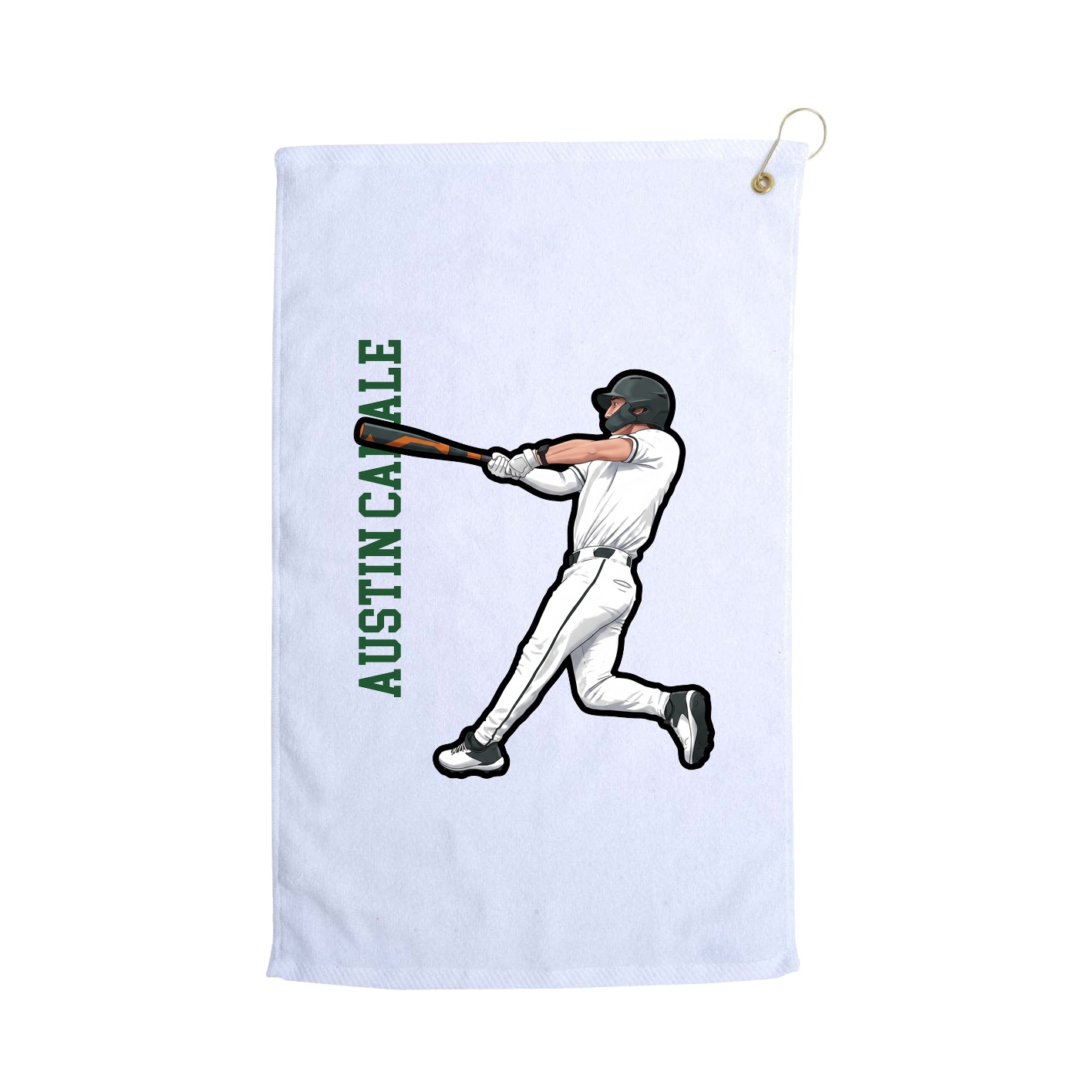 Golf Towel — Name Vertical in White