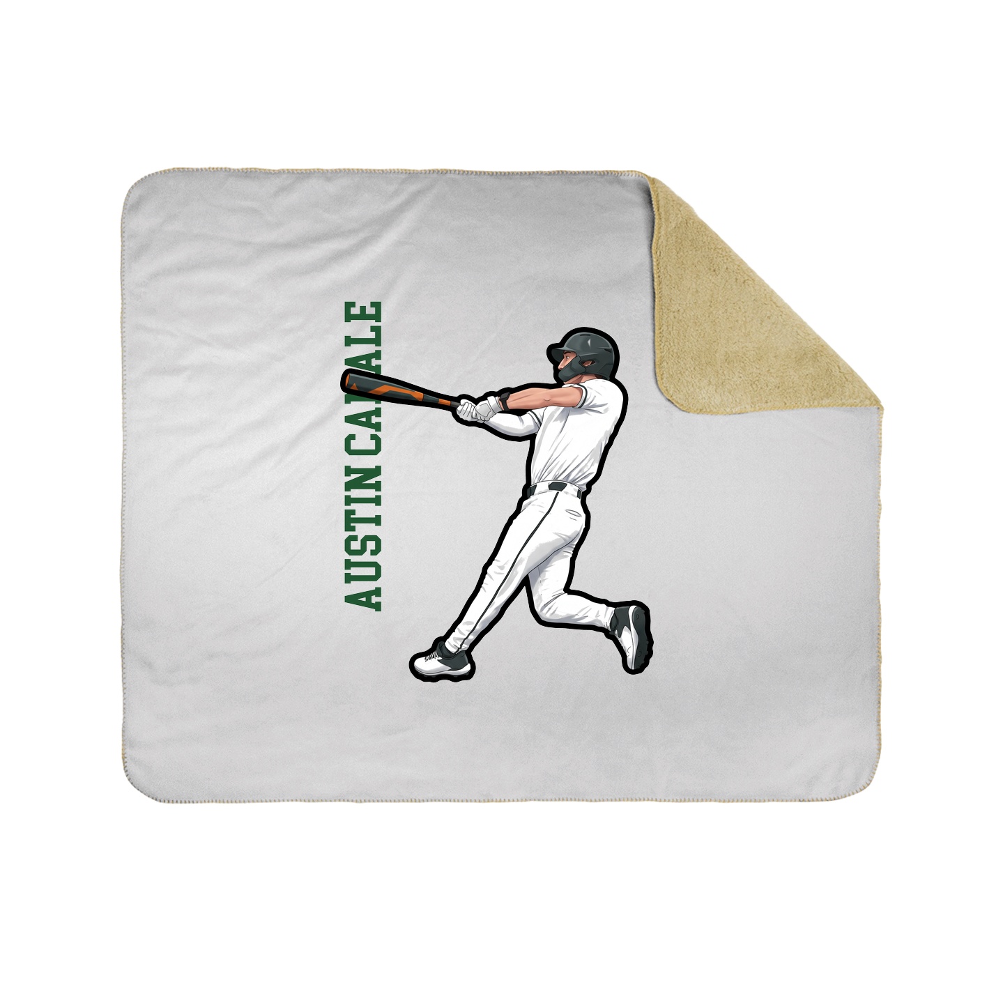 Throw Blanket — Name Vertical in White