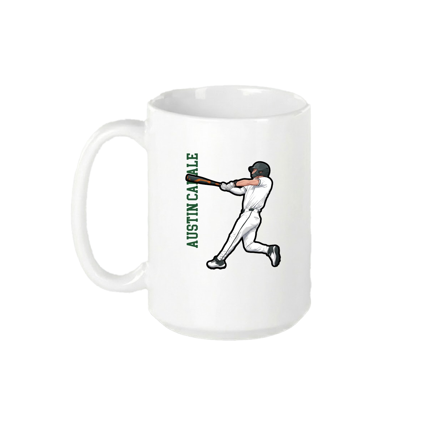 15oz Coffee Mug — Name Vertical in White