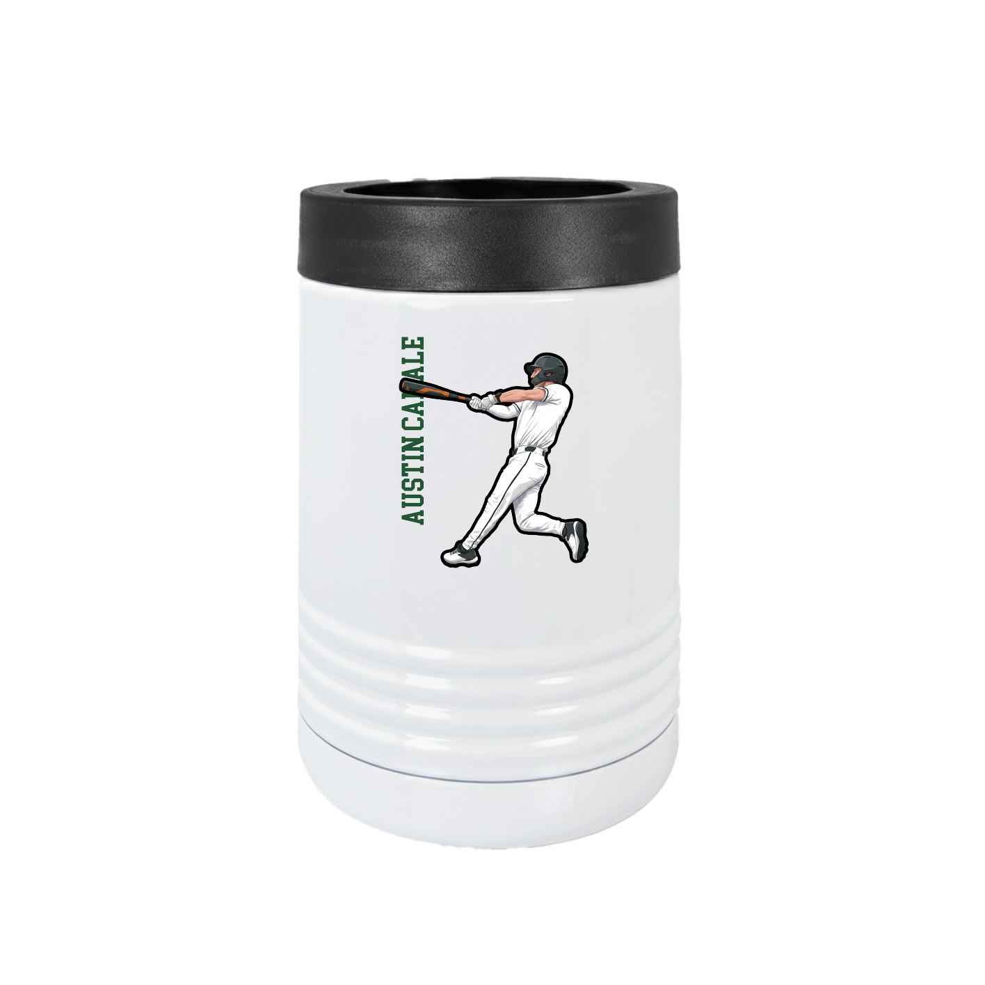 Beverage Holder — Name Vertical in White