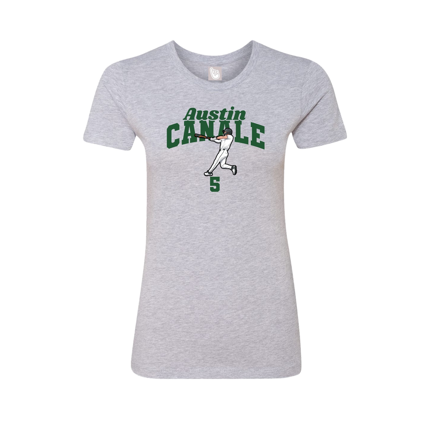 Fitted Women's Tee — Signature Arch in Grey