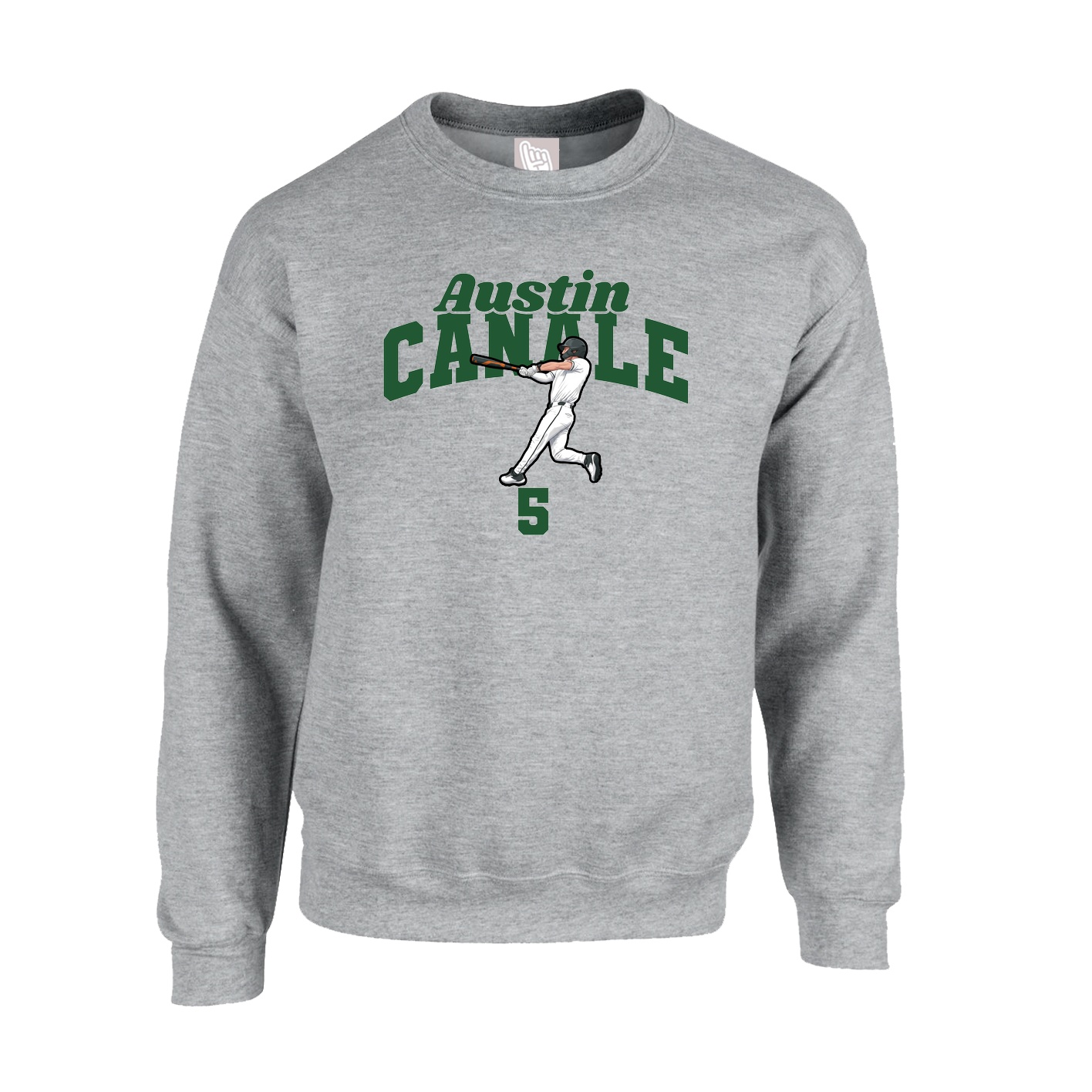 Fleece Crew — Signature Arch in Grey