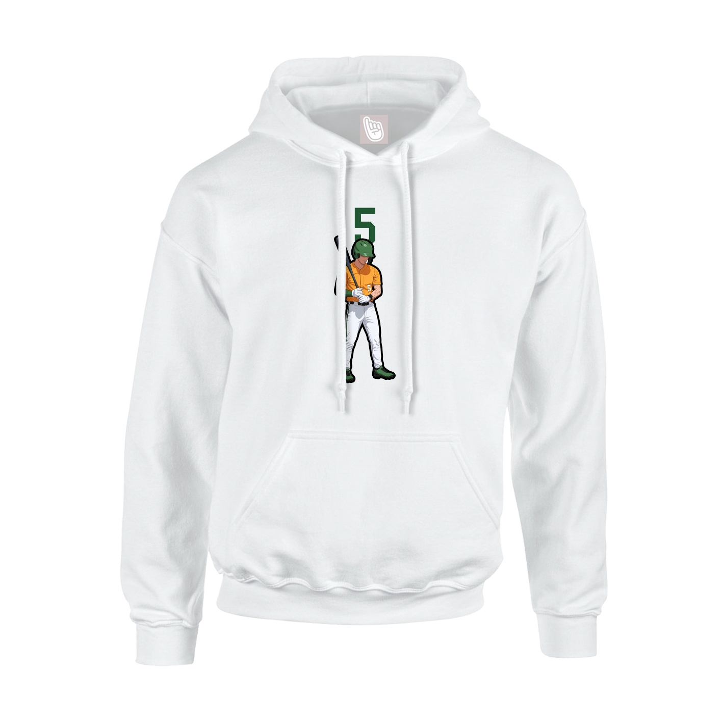 Youth Hoodie — Number Top in White