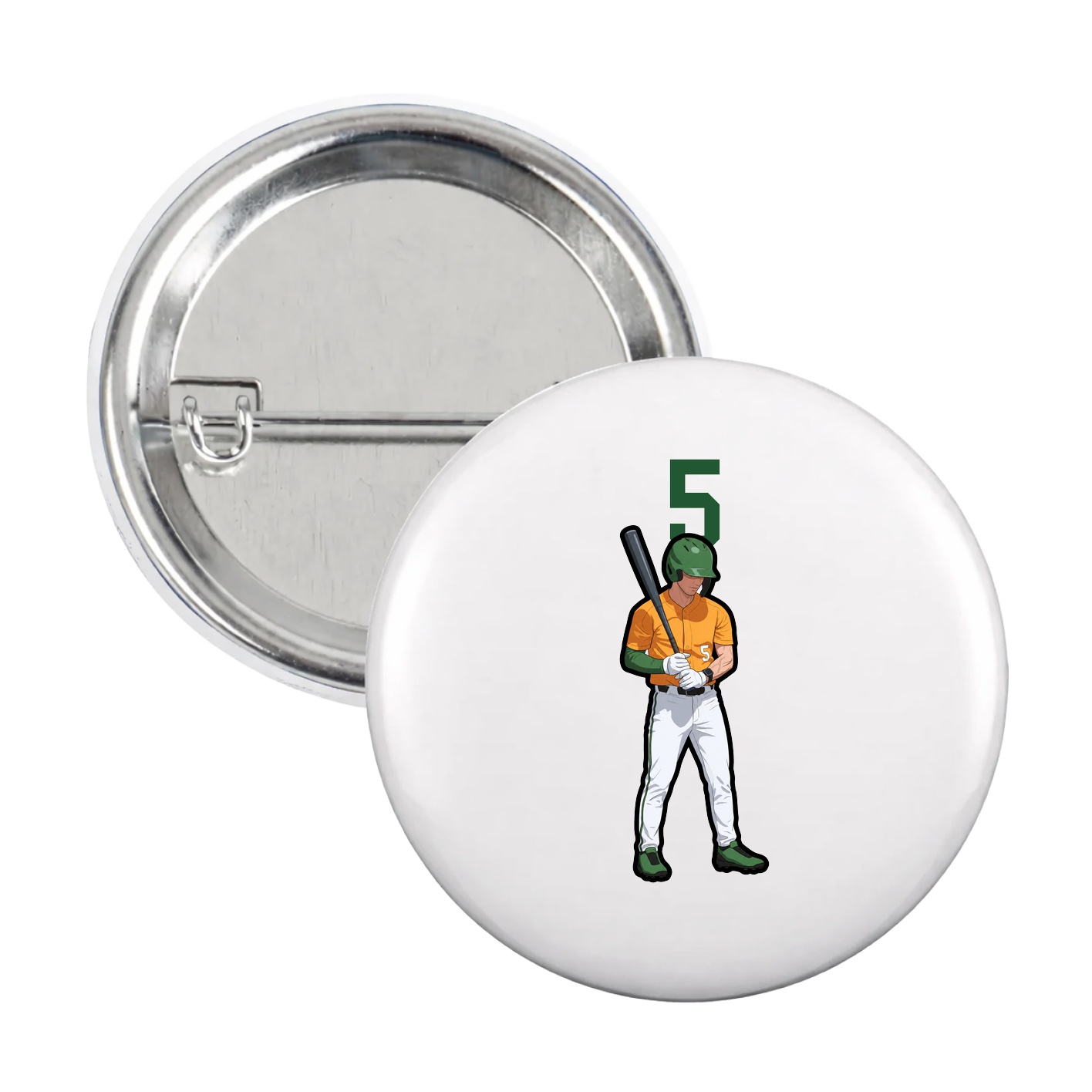Game Day Button — Number Top in White
