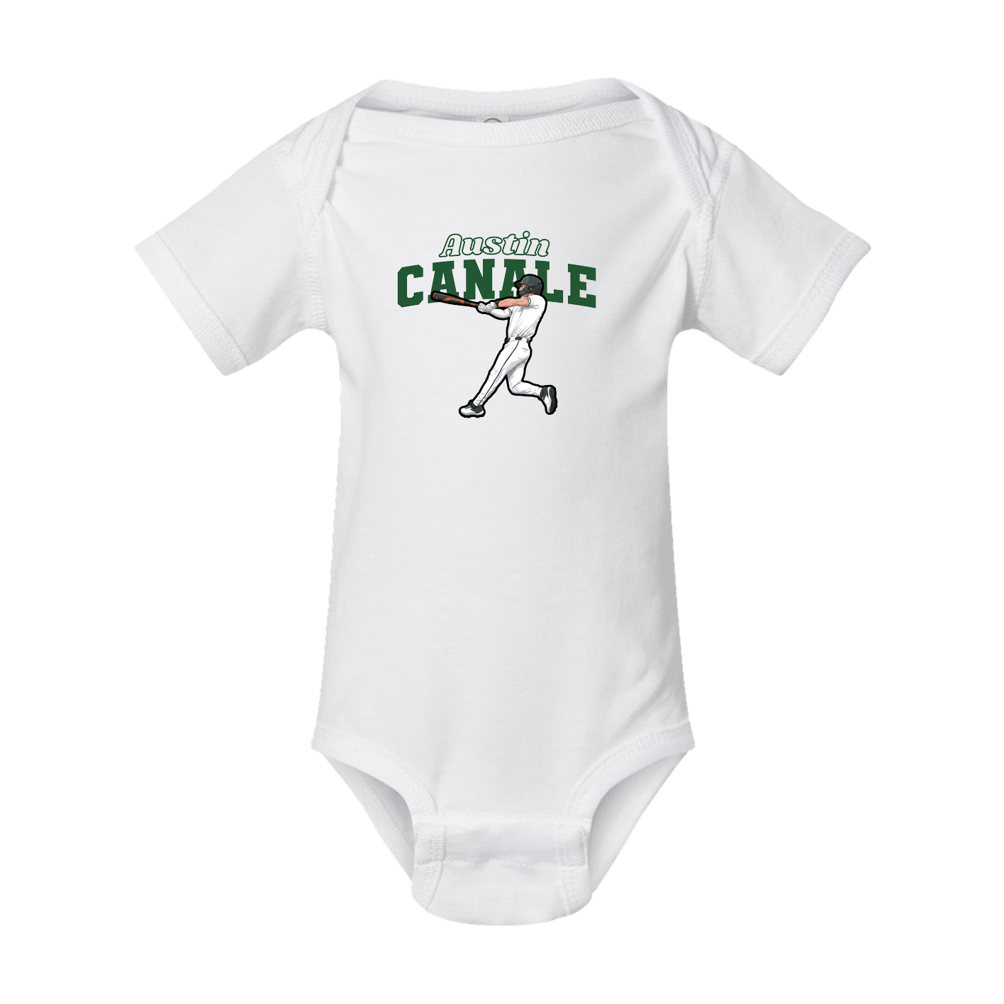 Baby Onesie — Name Arch in White