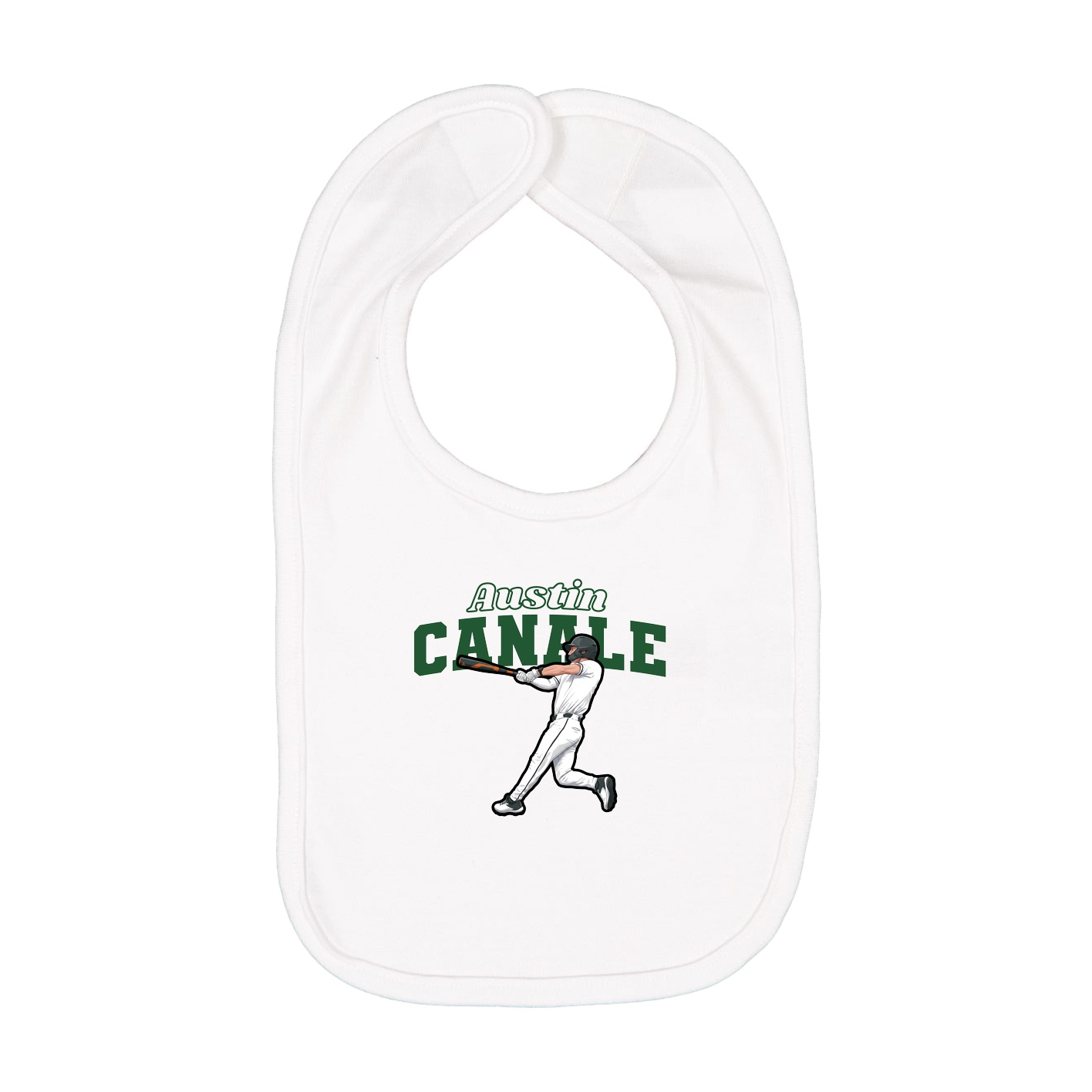 Infant Bib — Name Arch in White