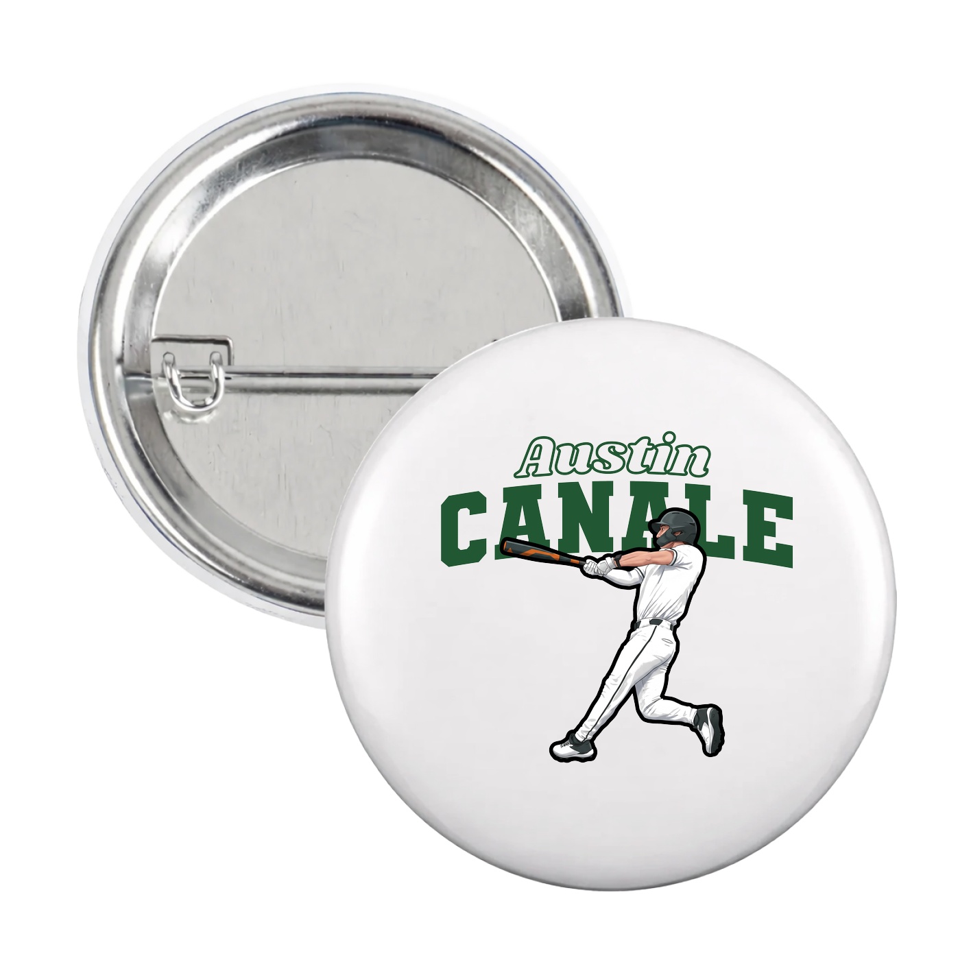 Game Day Button — Name Arch in White