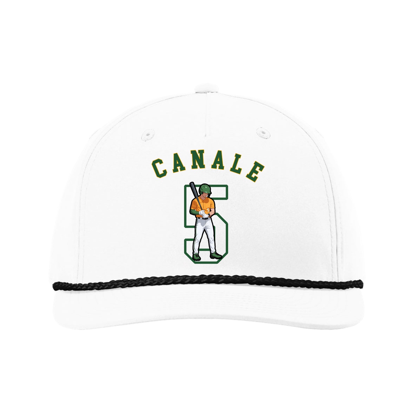 Five-Panel Classic Rope Cap — Shirsey Arch in White