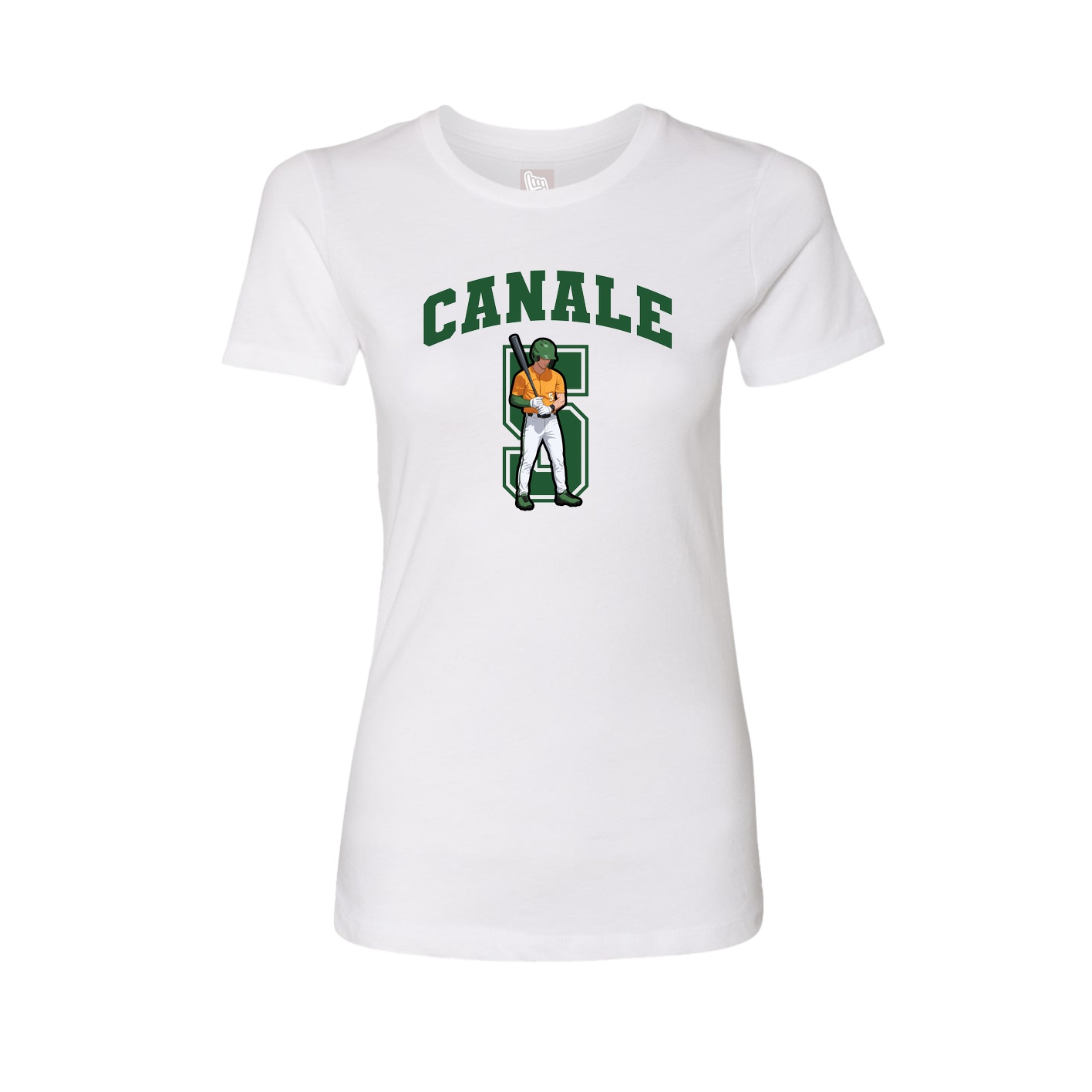 Fitted Women's Tee — Number in White
