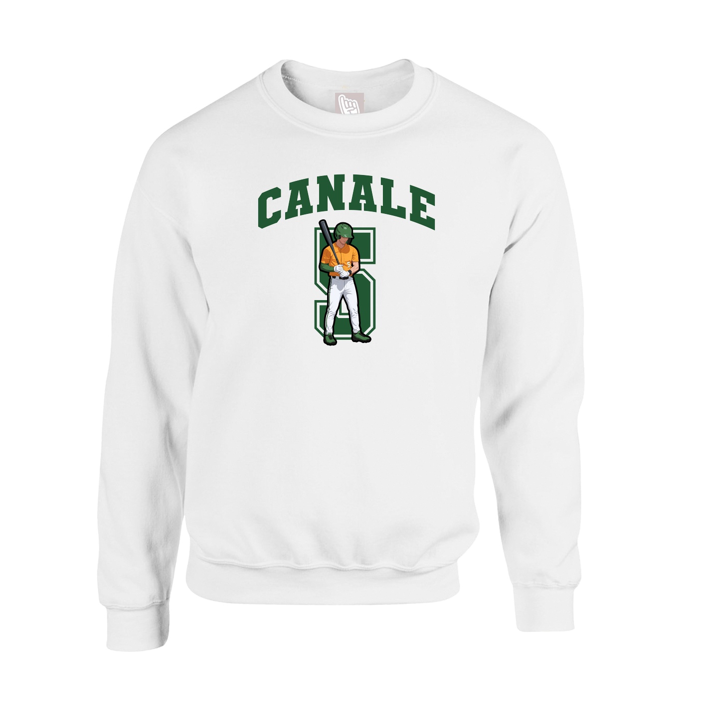 Fleece Crew — Number in White