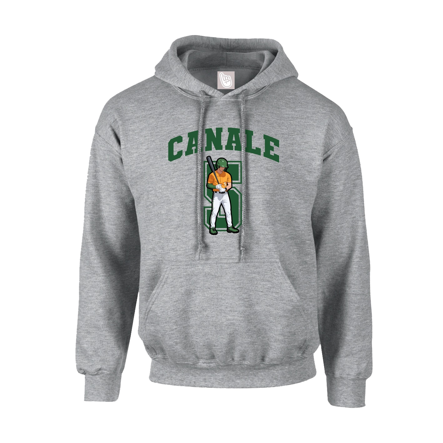 Youth Hoodie — Number in Grey