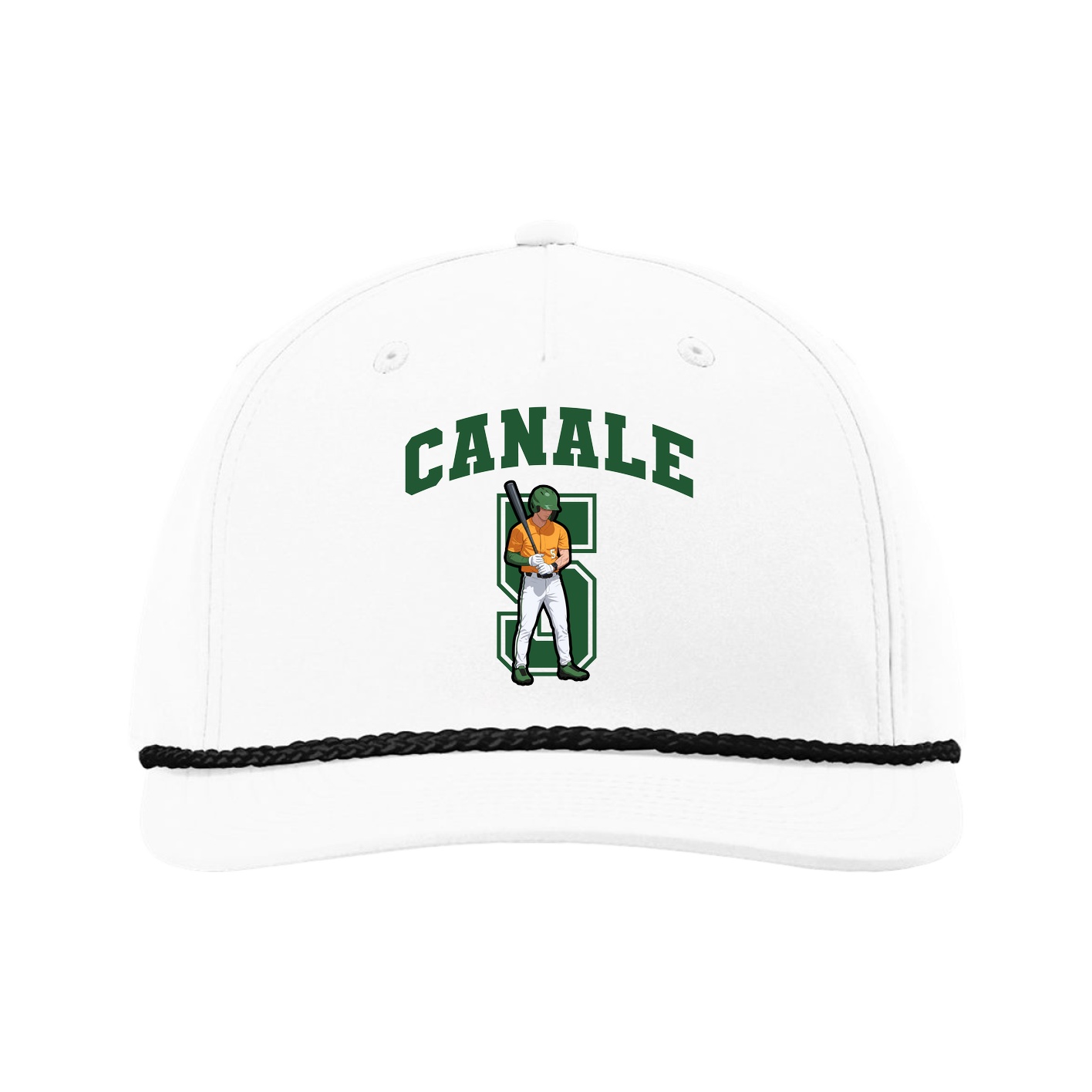 Five-Panel Classic Rope Cap — Number in White