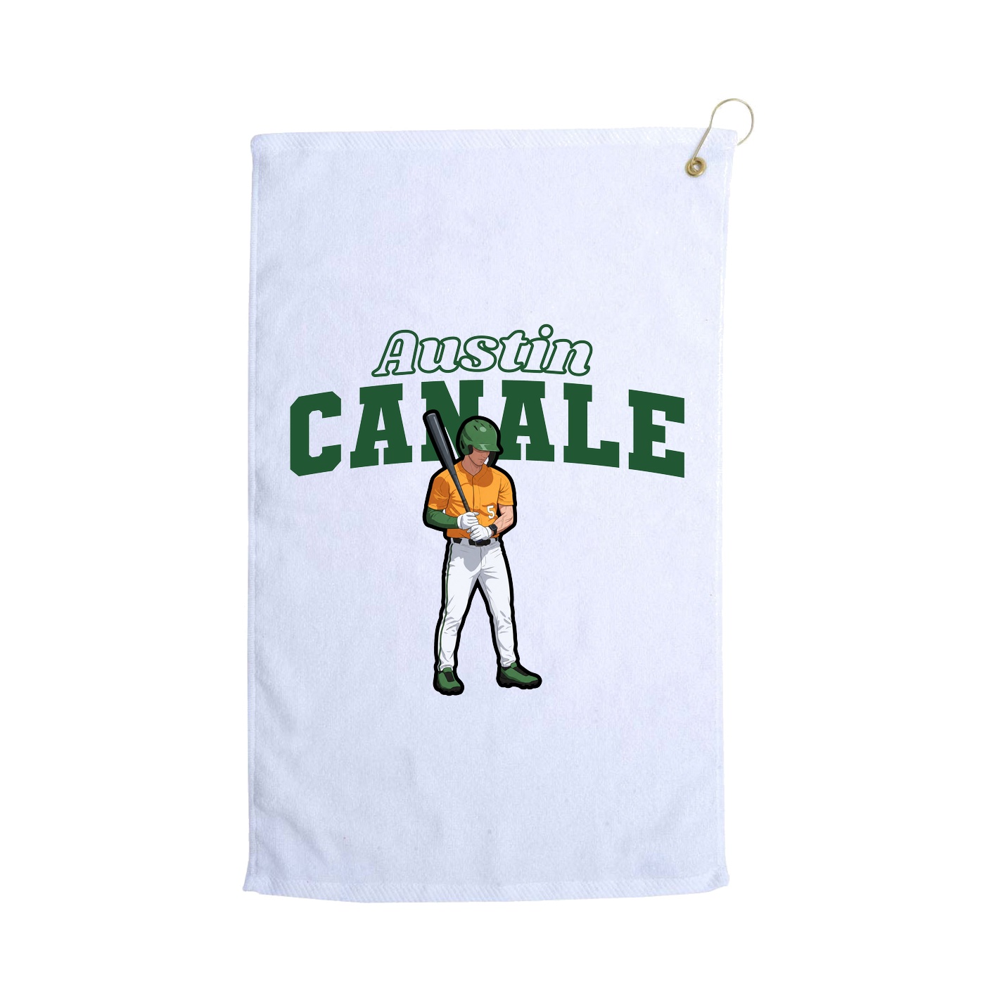 Golf Towel — Name Arch in White