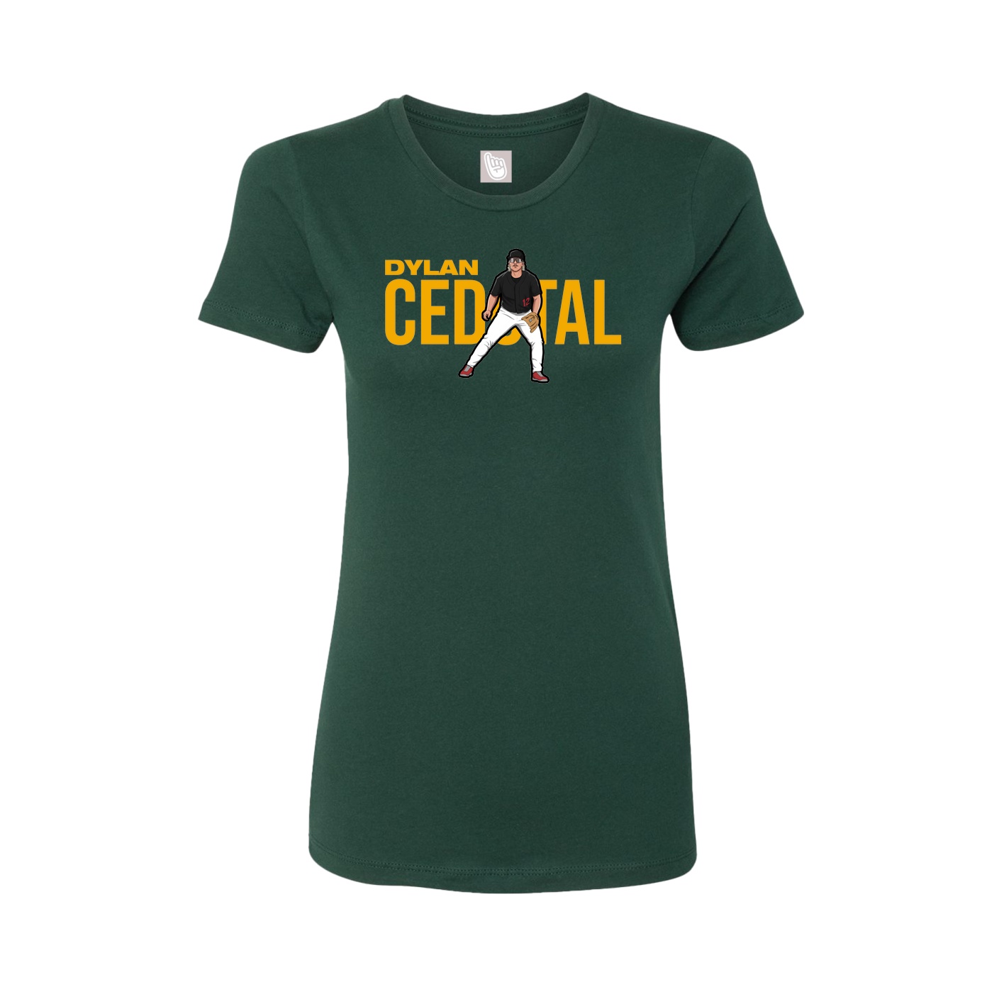 Fitted Women's Tee — Player Name in Green