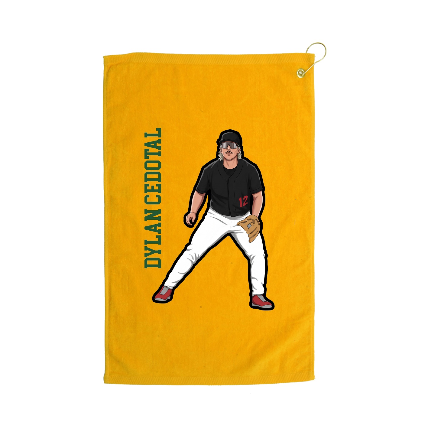 Golf Towel — Name Vertical in Gold