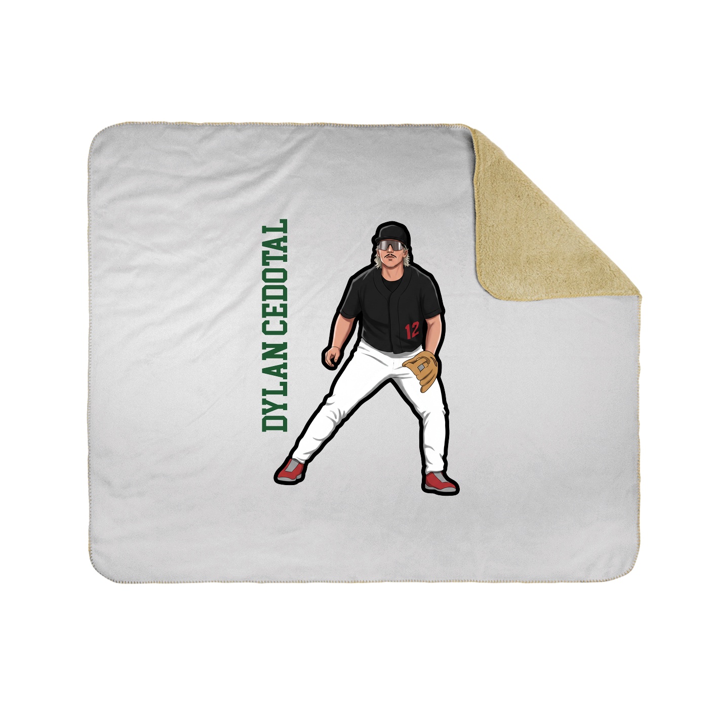 Throw Blanket — Name Vertical in White