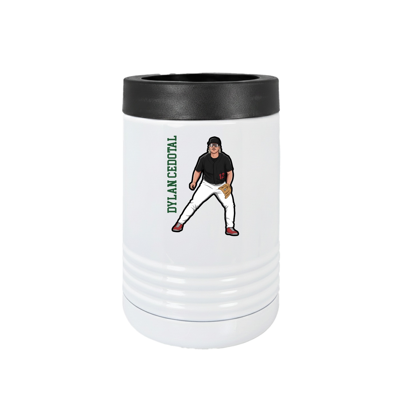 Beverage Holder — Name Vertical in White