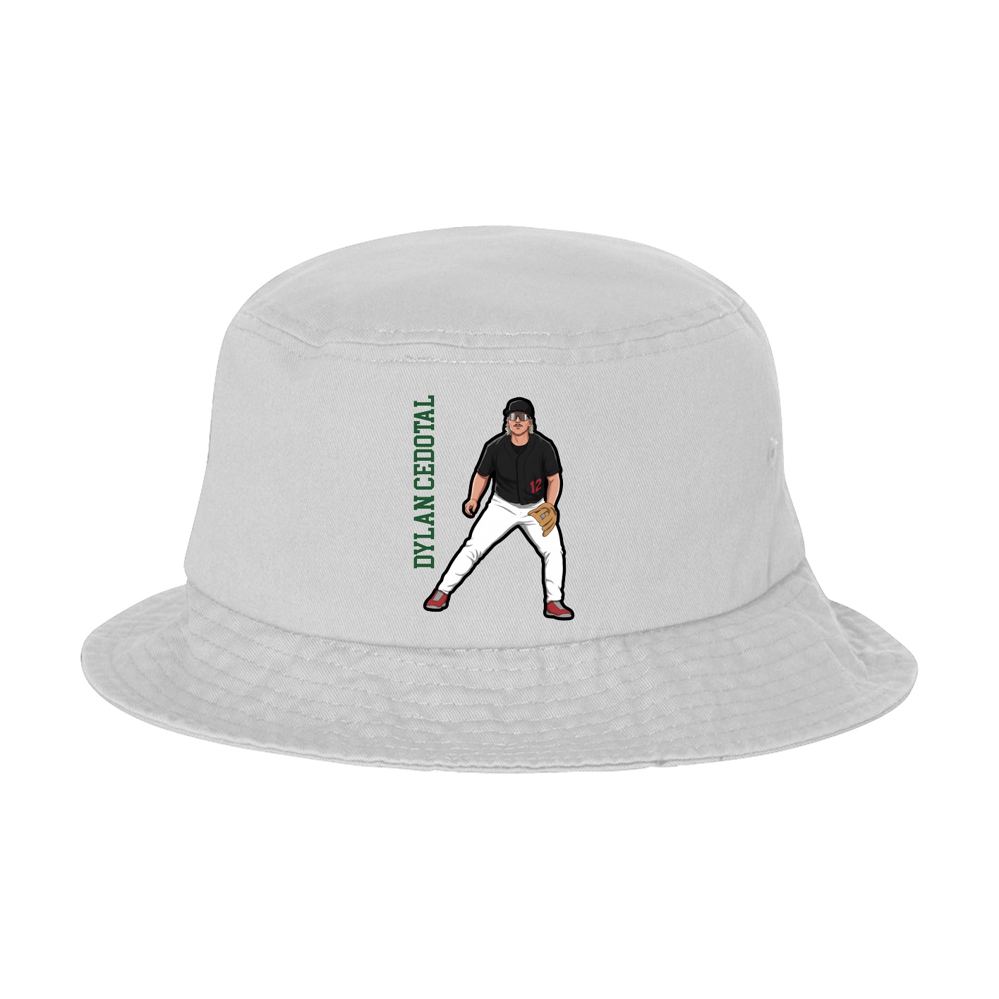 Bucket Cap — Name Vertical in White