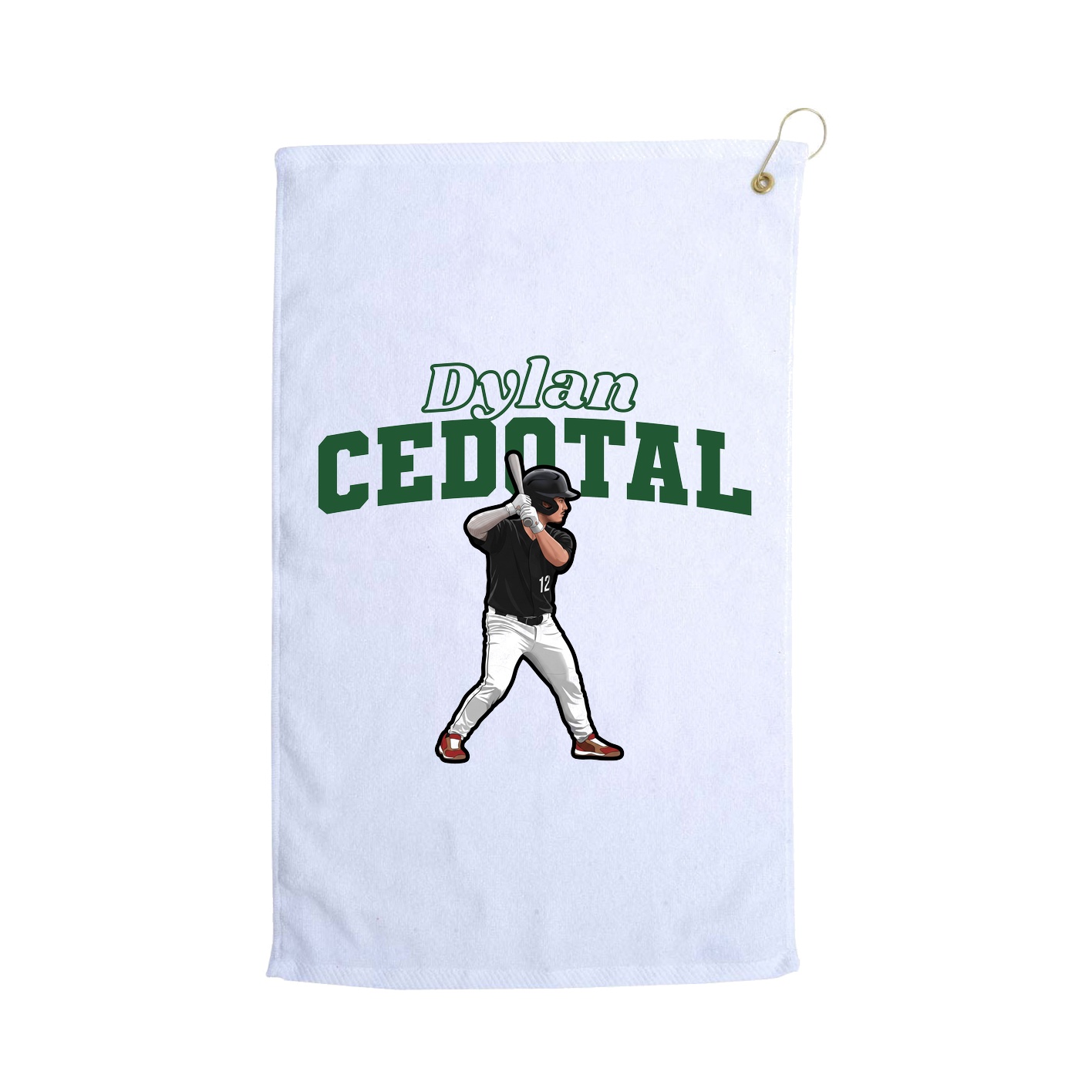 Golf Towel — Name Arch in White