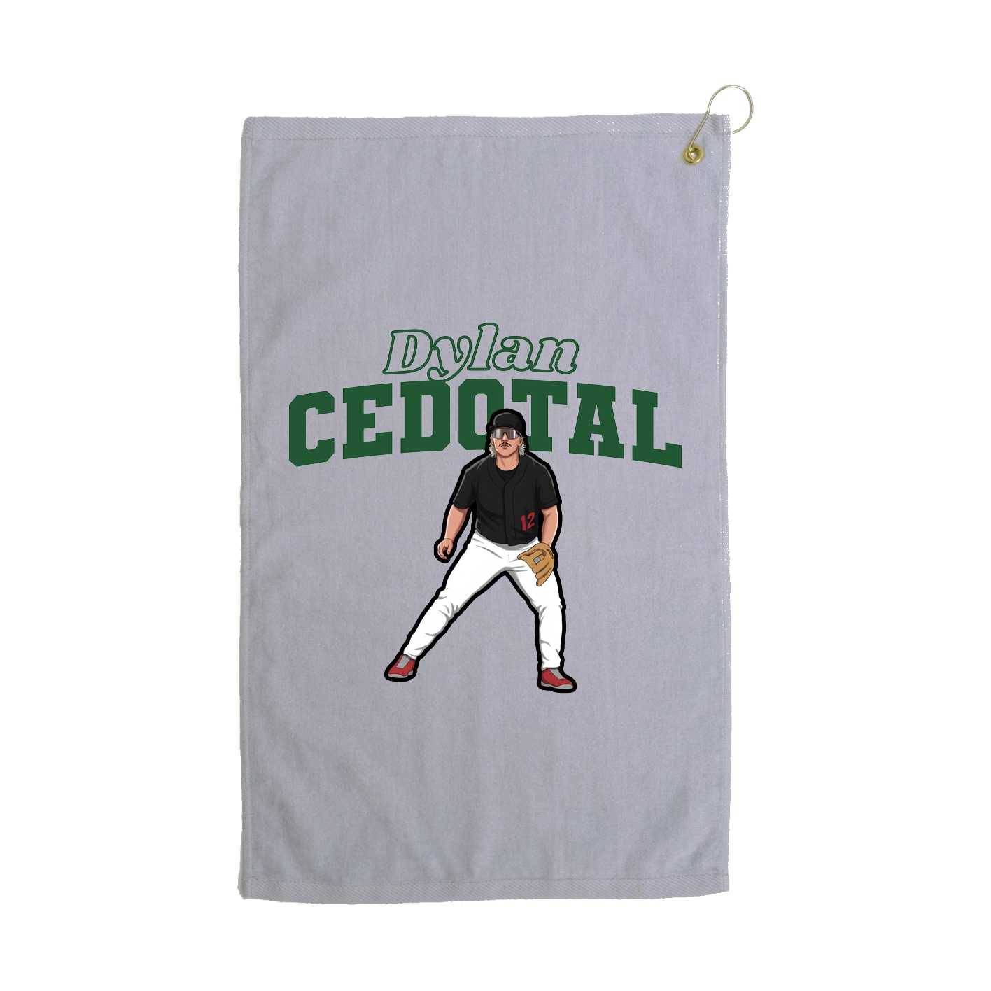 Golf Towel — Name Arch in Grey
