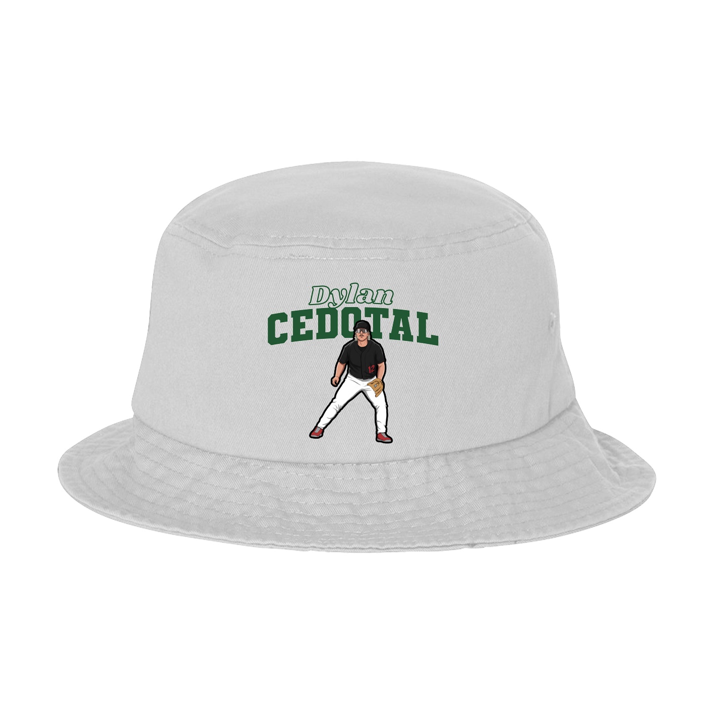 Bucket Cap — Name Arch in White