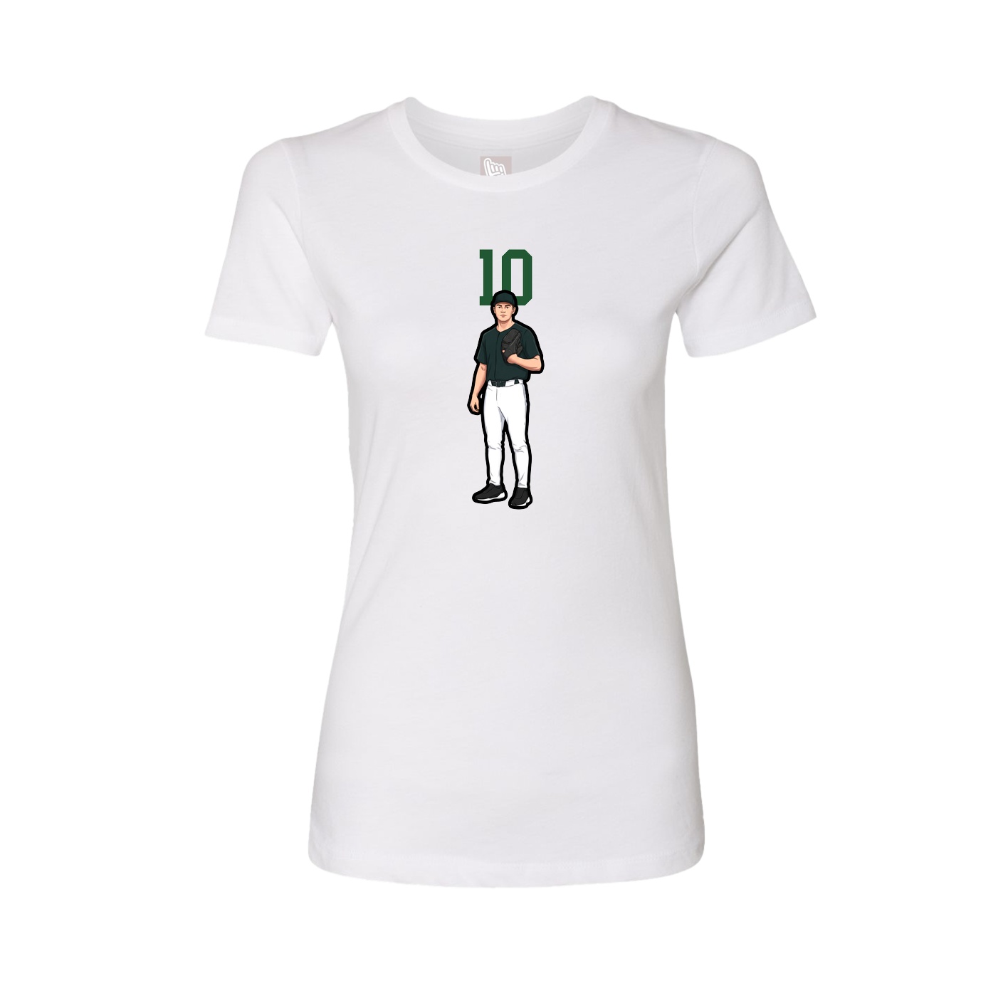 Fitted Women's Tee — Number Top in White