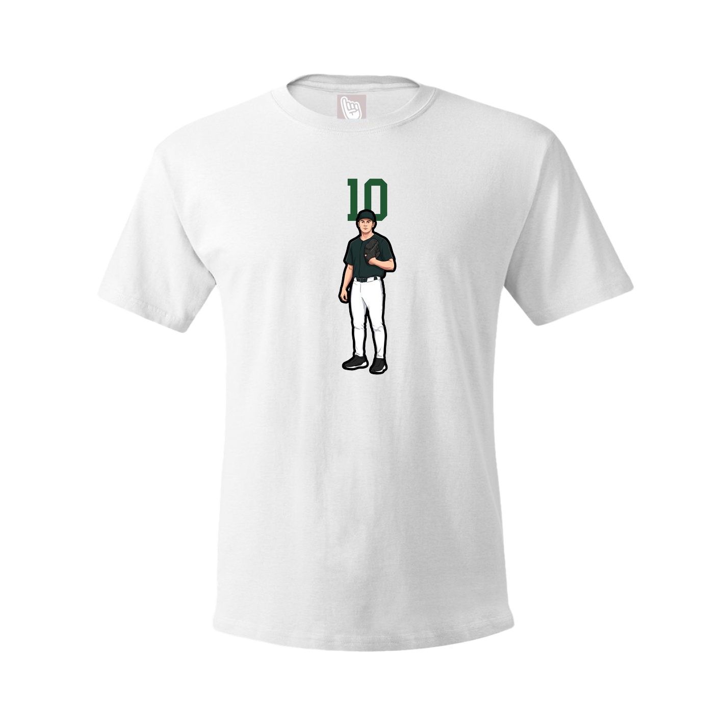Youth Tee — Number Top in White