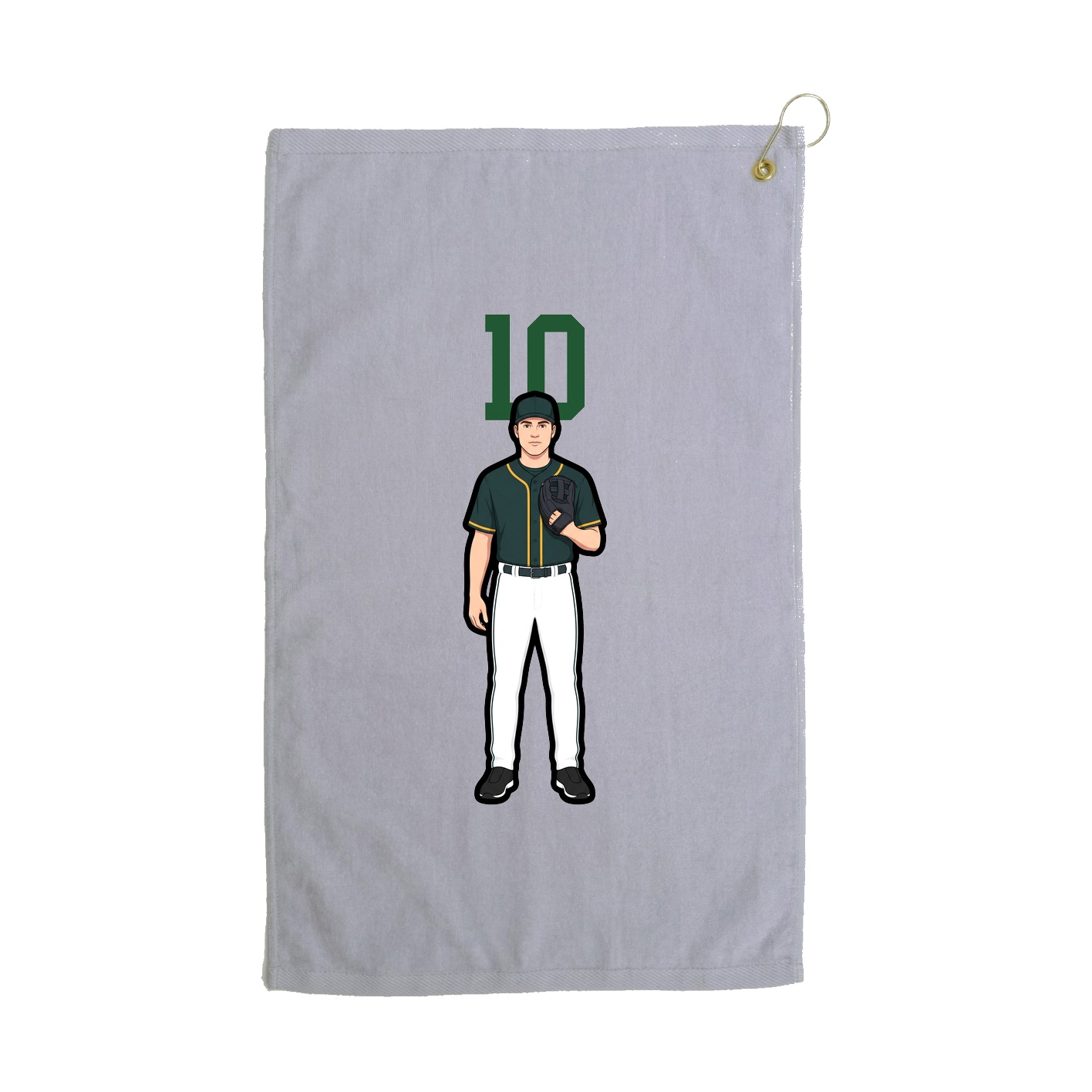 Golf Towel — Number Top in Grey