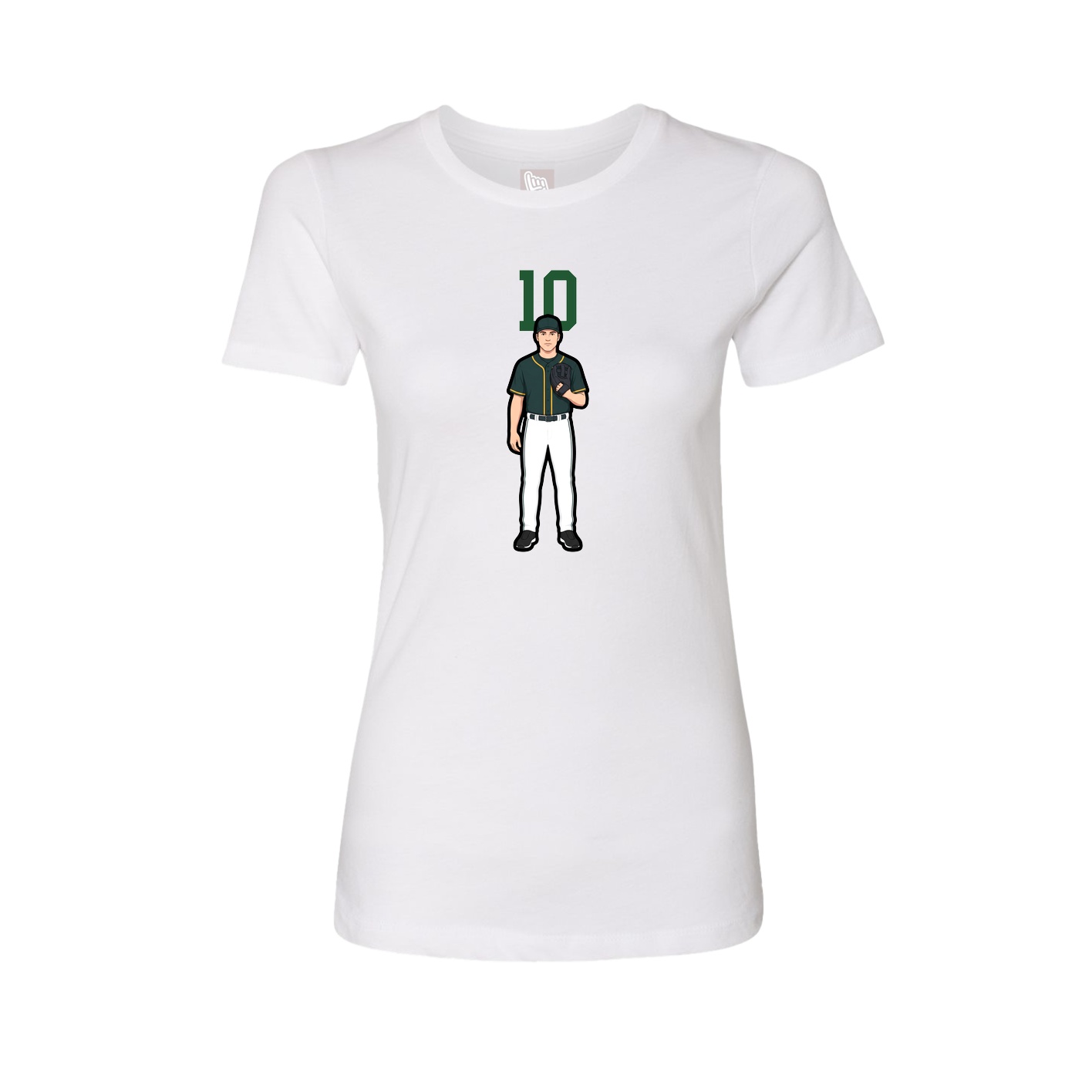 Fitted Women's Tee — Number Top in White