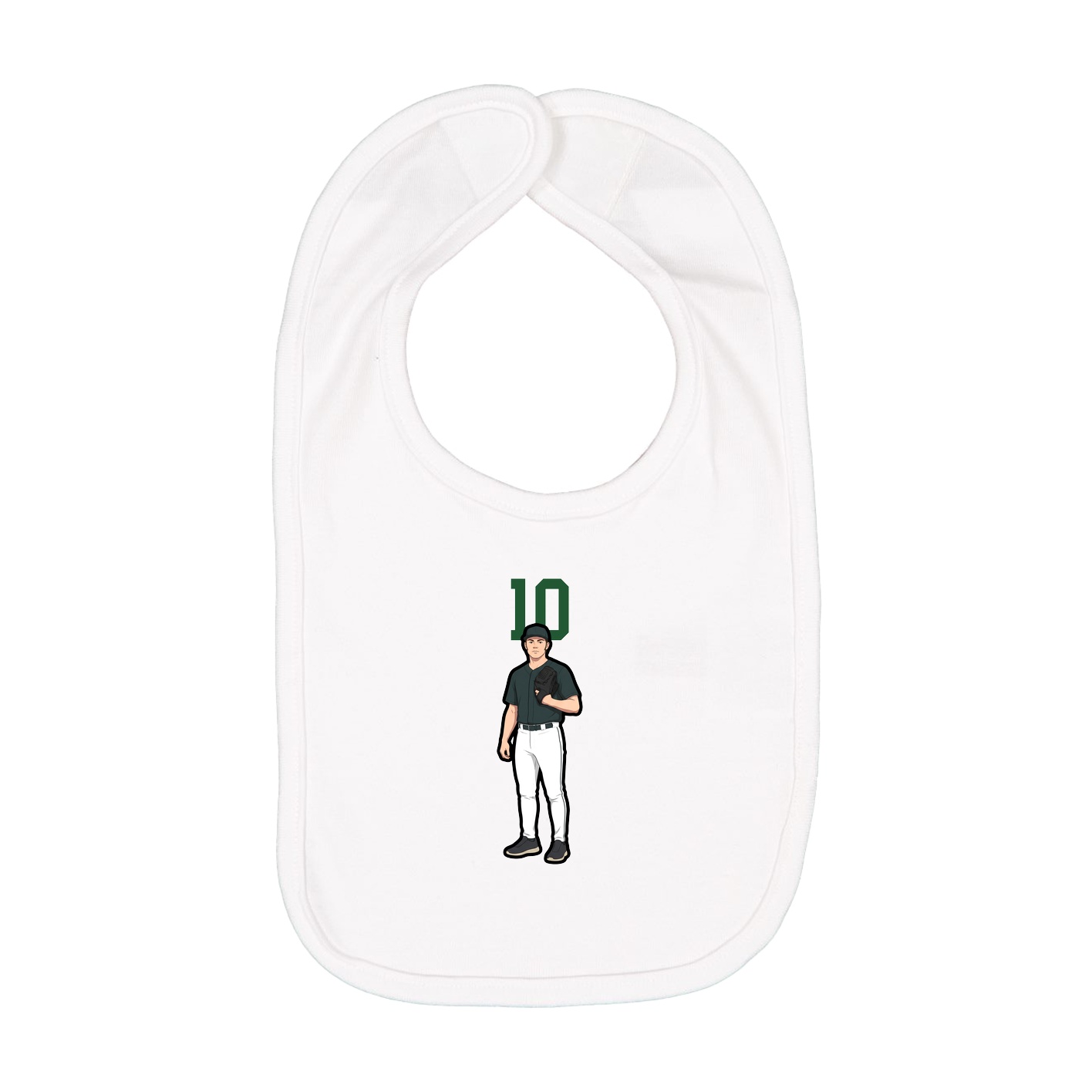 Infant Bib — Number Top in White