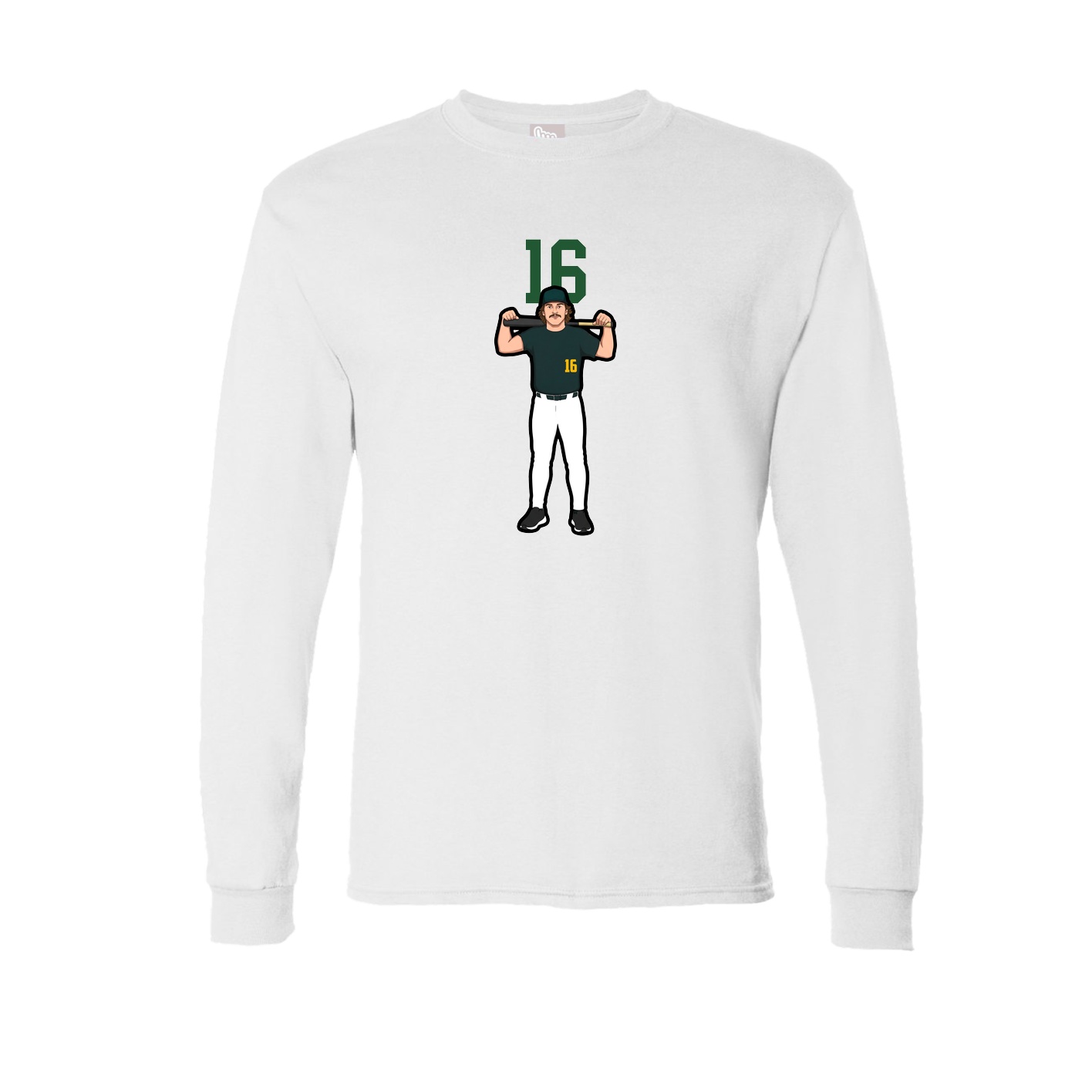 Long Sleeve Tee — Number Top in White