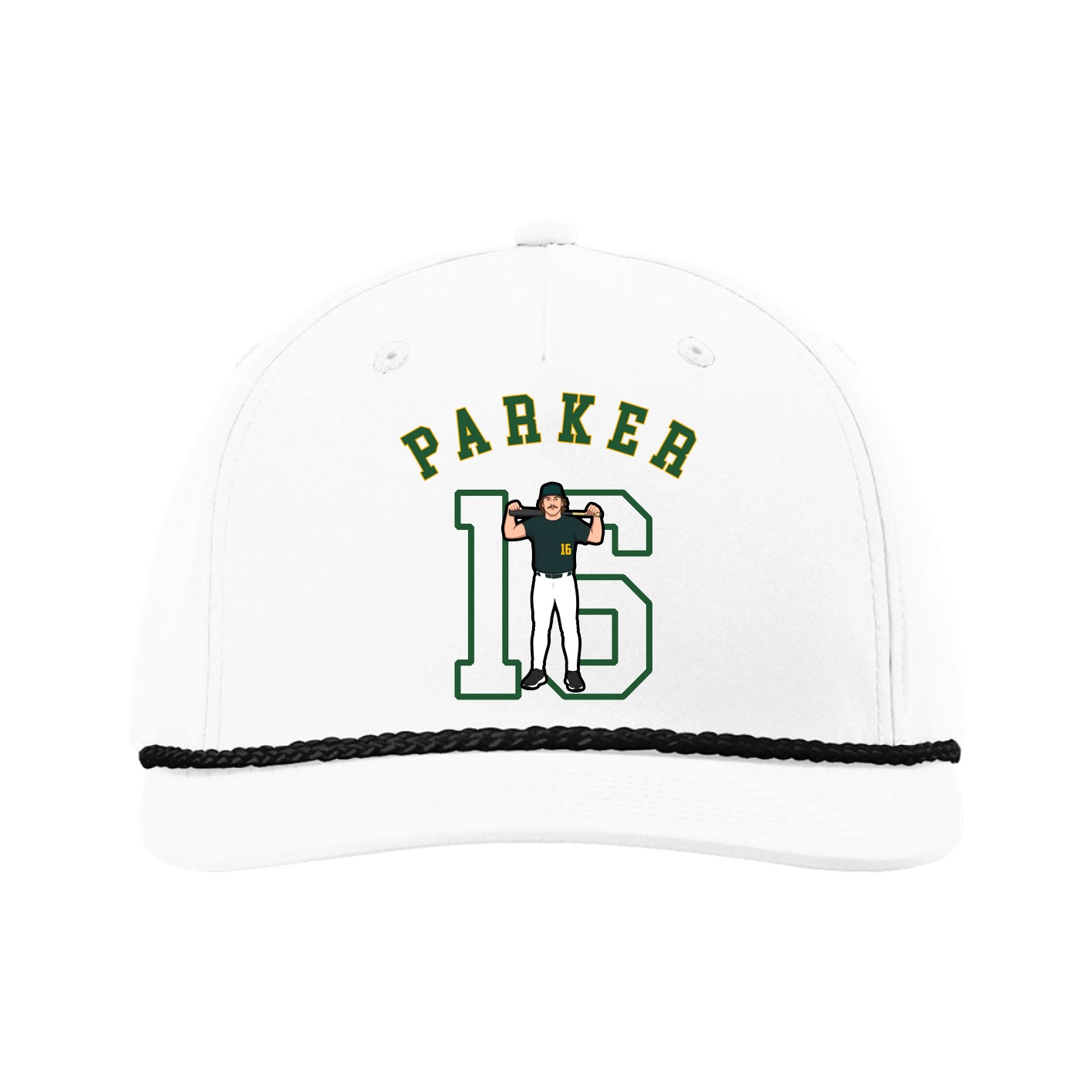 Five-Panel Classic Rope Cap — Shirsey Arch in White