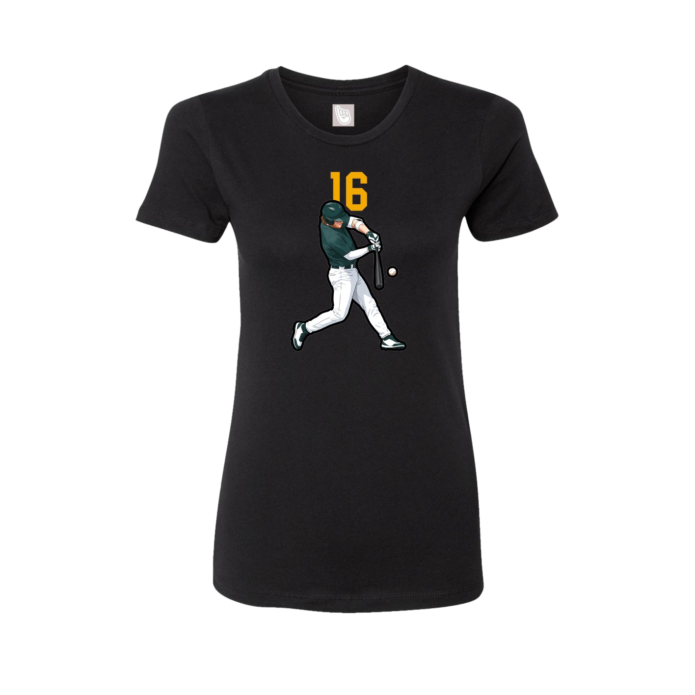 Fitted Women's Tee — Number Top in Black