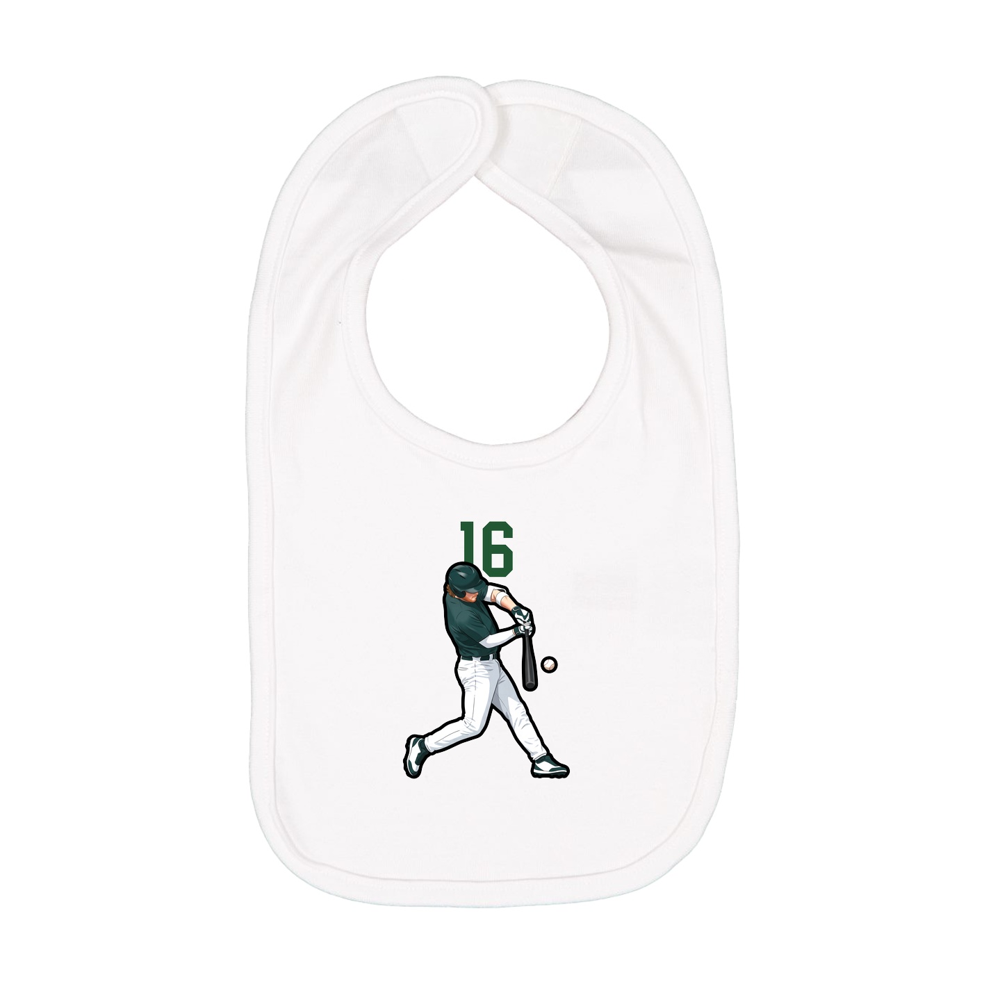 Infant Bib — Number Top in White