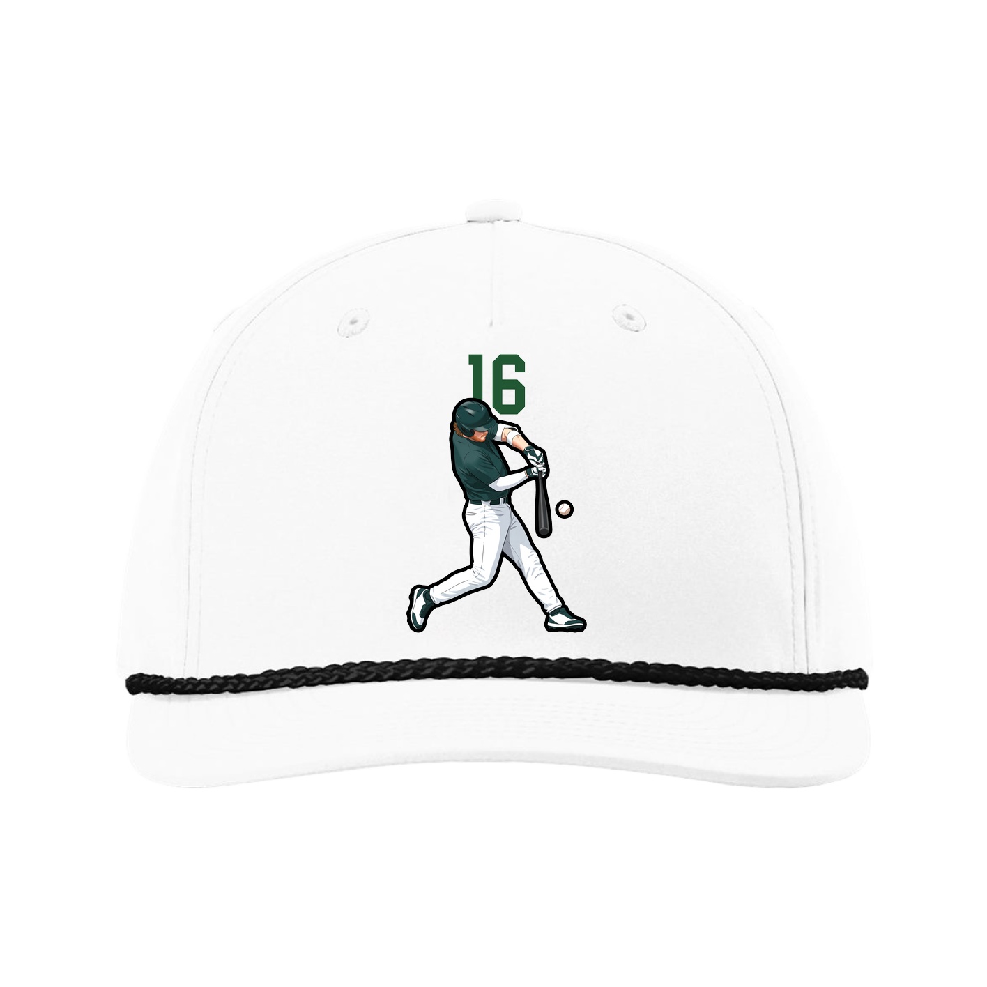 Five-Panel Classic Rope Cap — Number Top in White