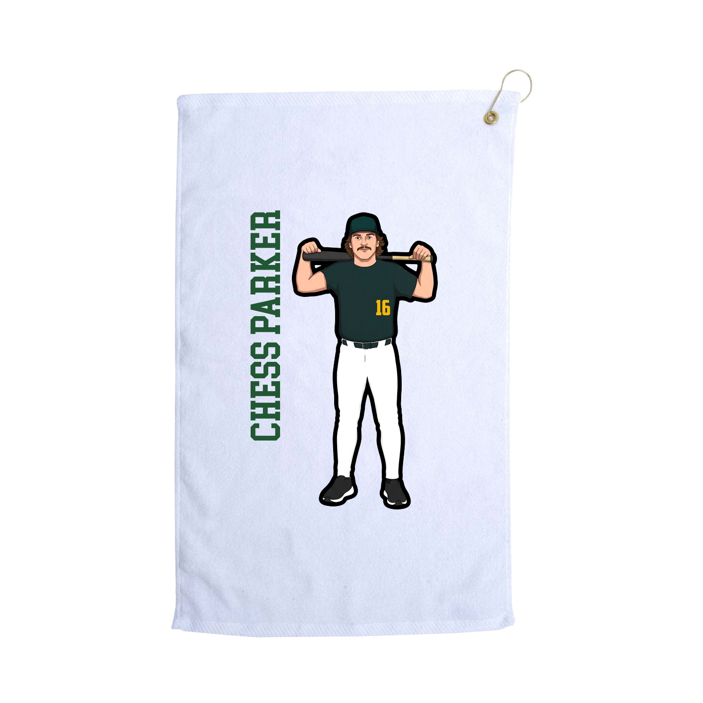 Golf Towel — Name Vertical in White