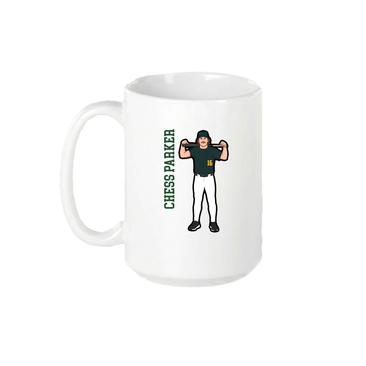 15oz Coffee Mug — Name Vertical in White