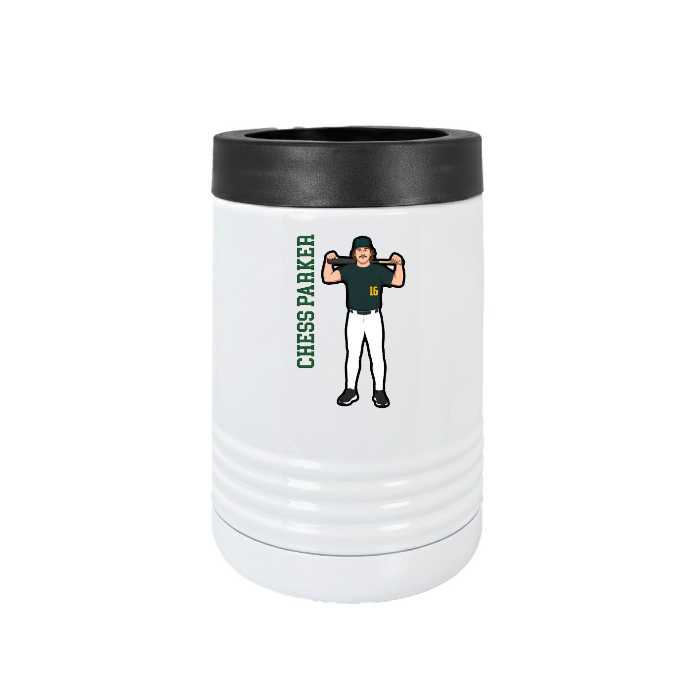 Beverage Holder — Name Vertical in White