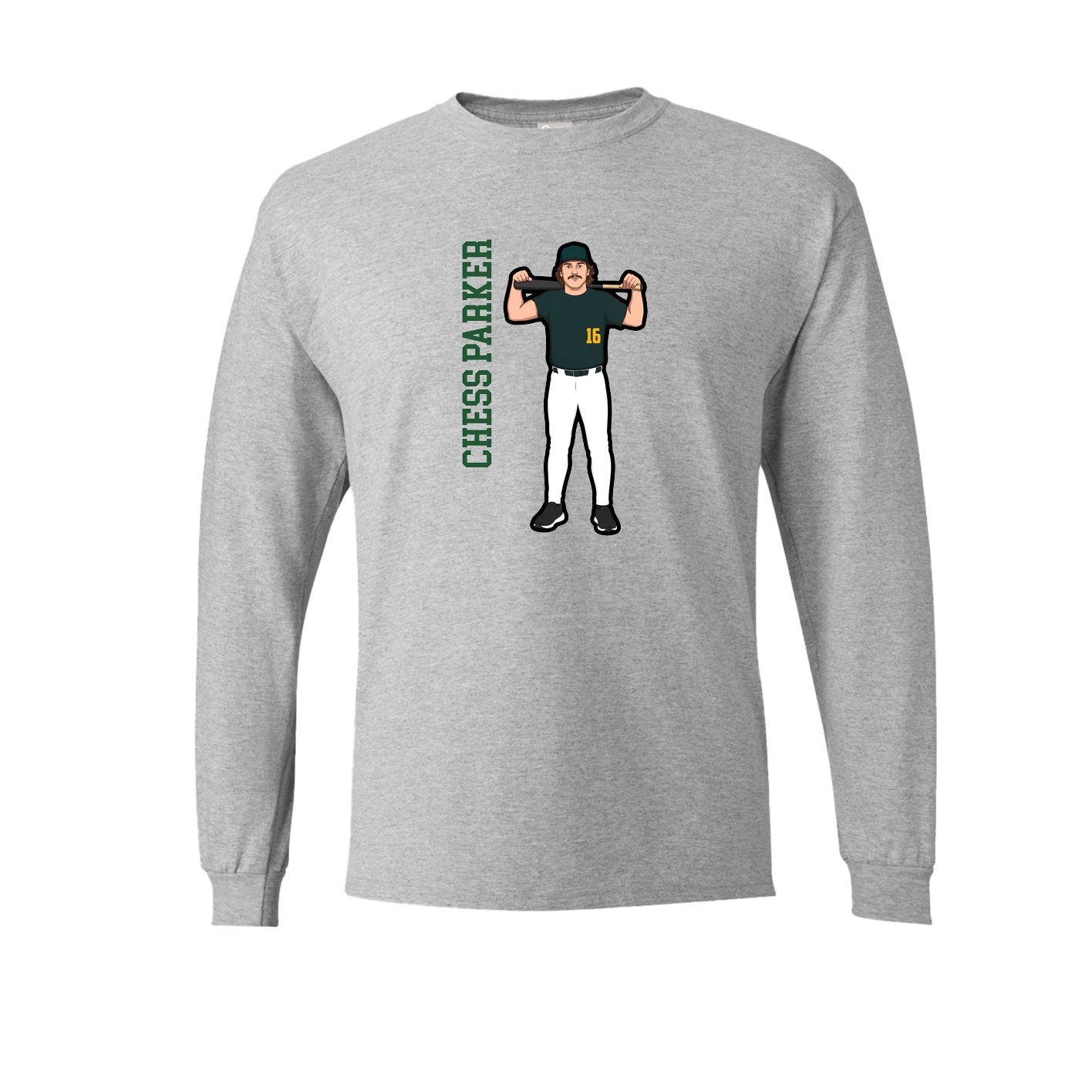 Long Sleeve Tee — Name Vertical in Grey