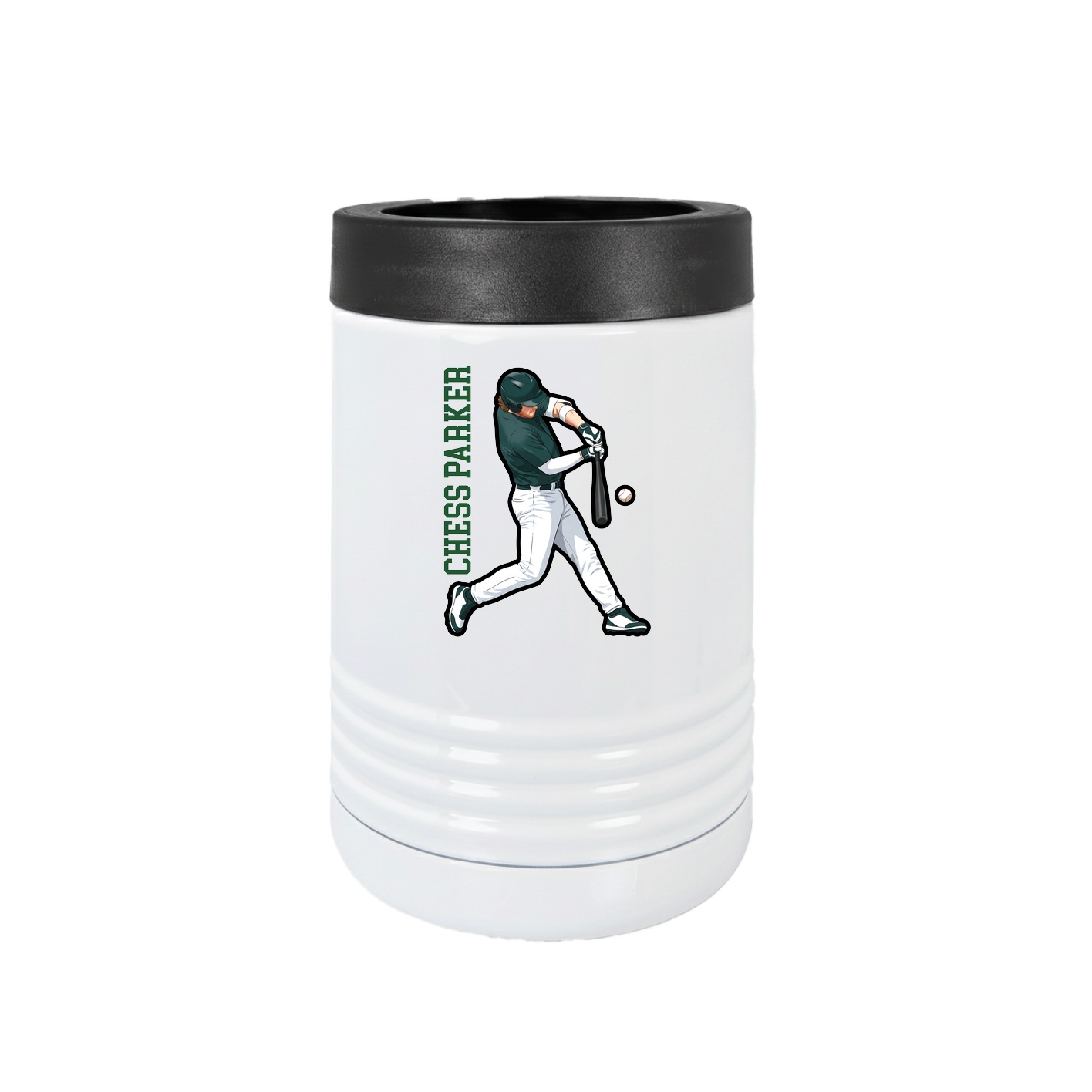 Beverage Holder — Name Vertical in White