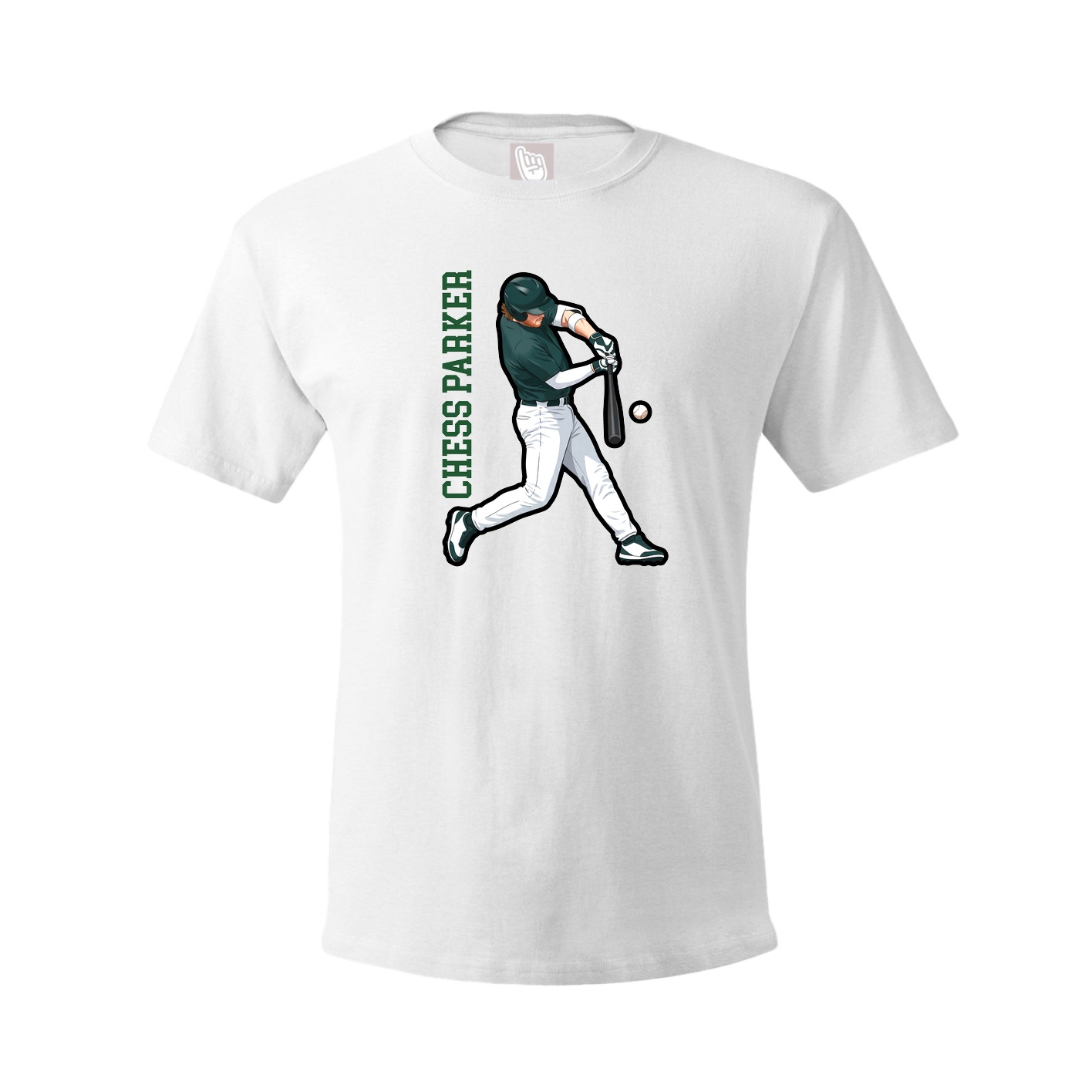 Youth Tee — Name Vertical in White