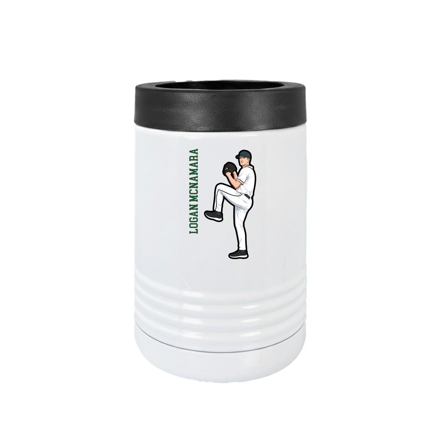 Beverage Holder — Name Vertical in White