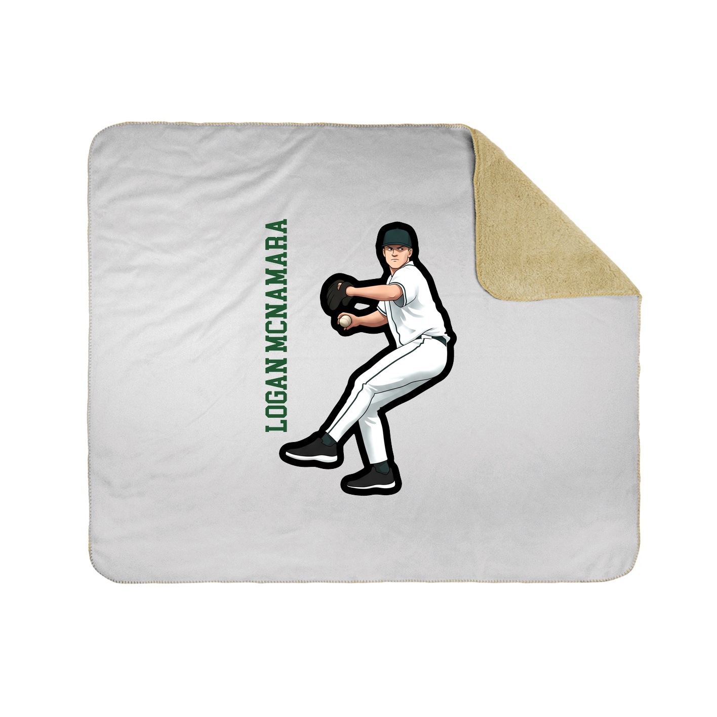 Throw Blanket — Name Vertical in White