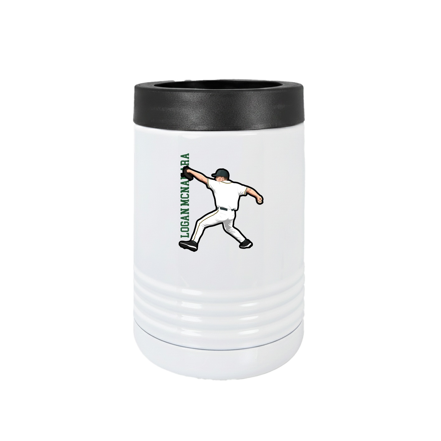 Beverage Holder — Name Vertical in White