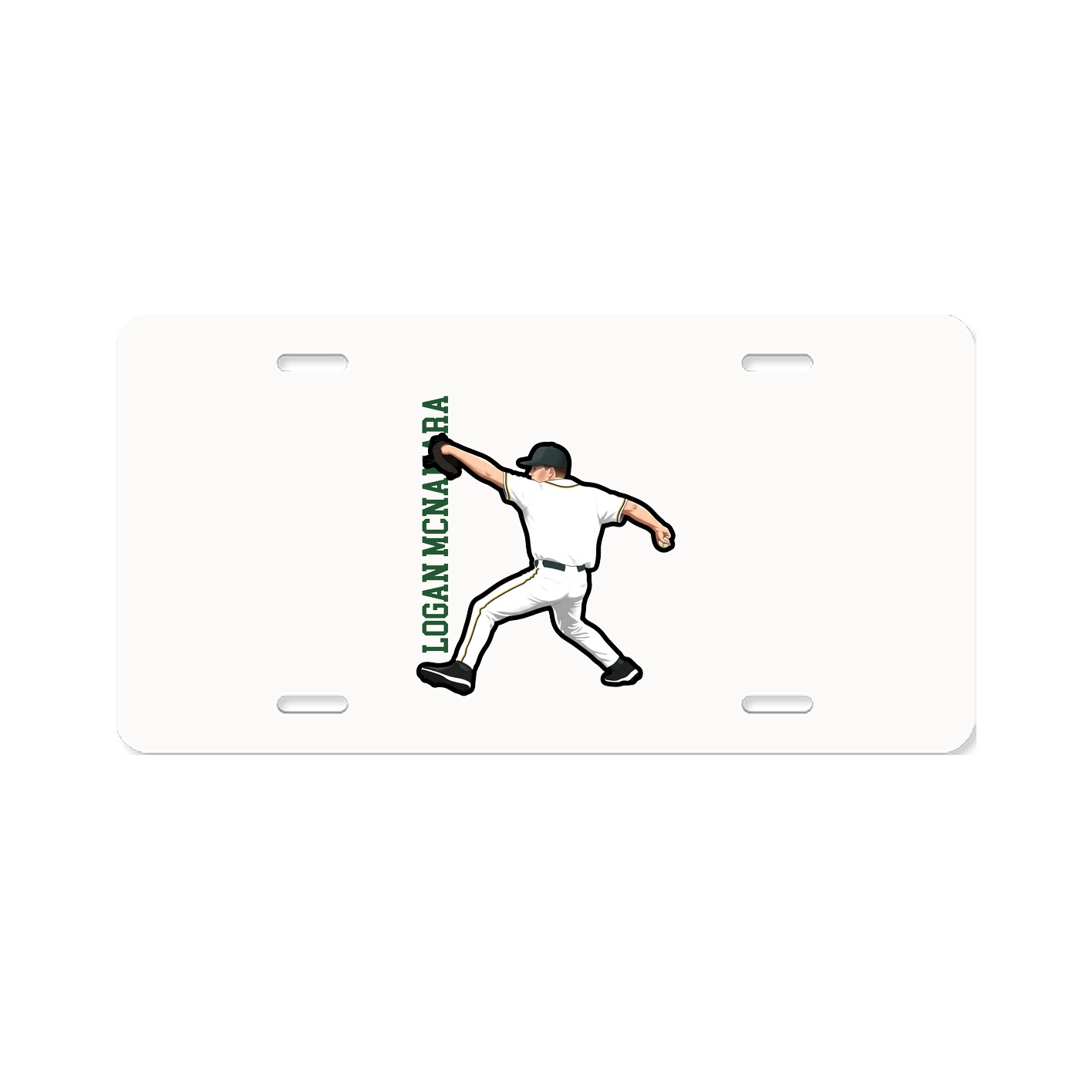License Plate — Name Vertical in Classic