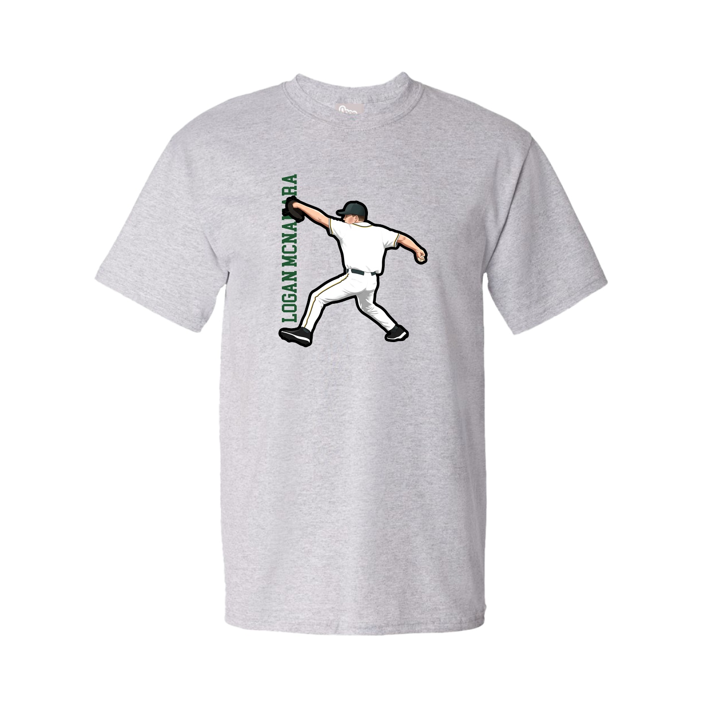 Tee — Name Vertical in Grey