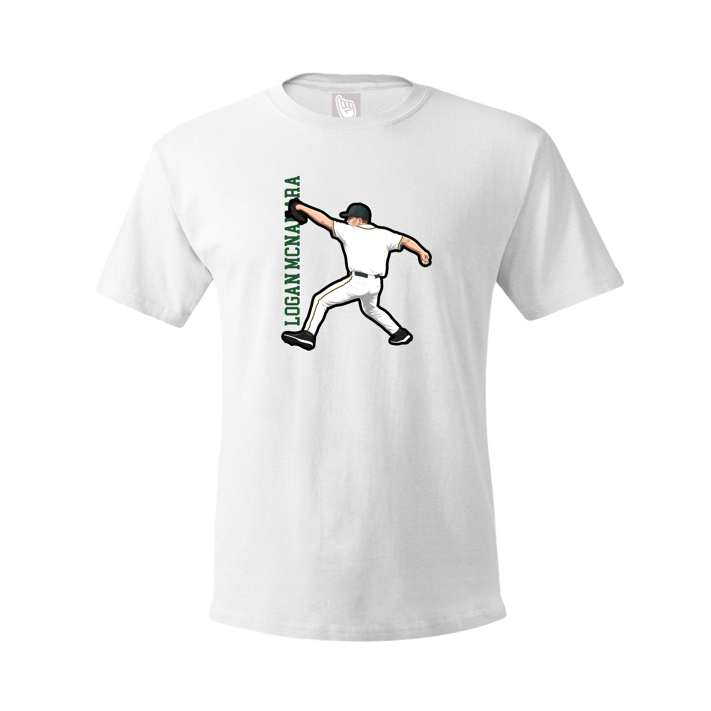 Youth Tee — Name Vertical in White