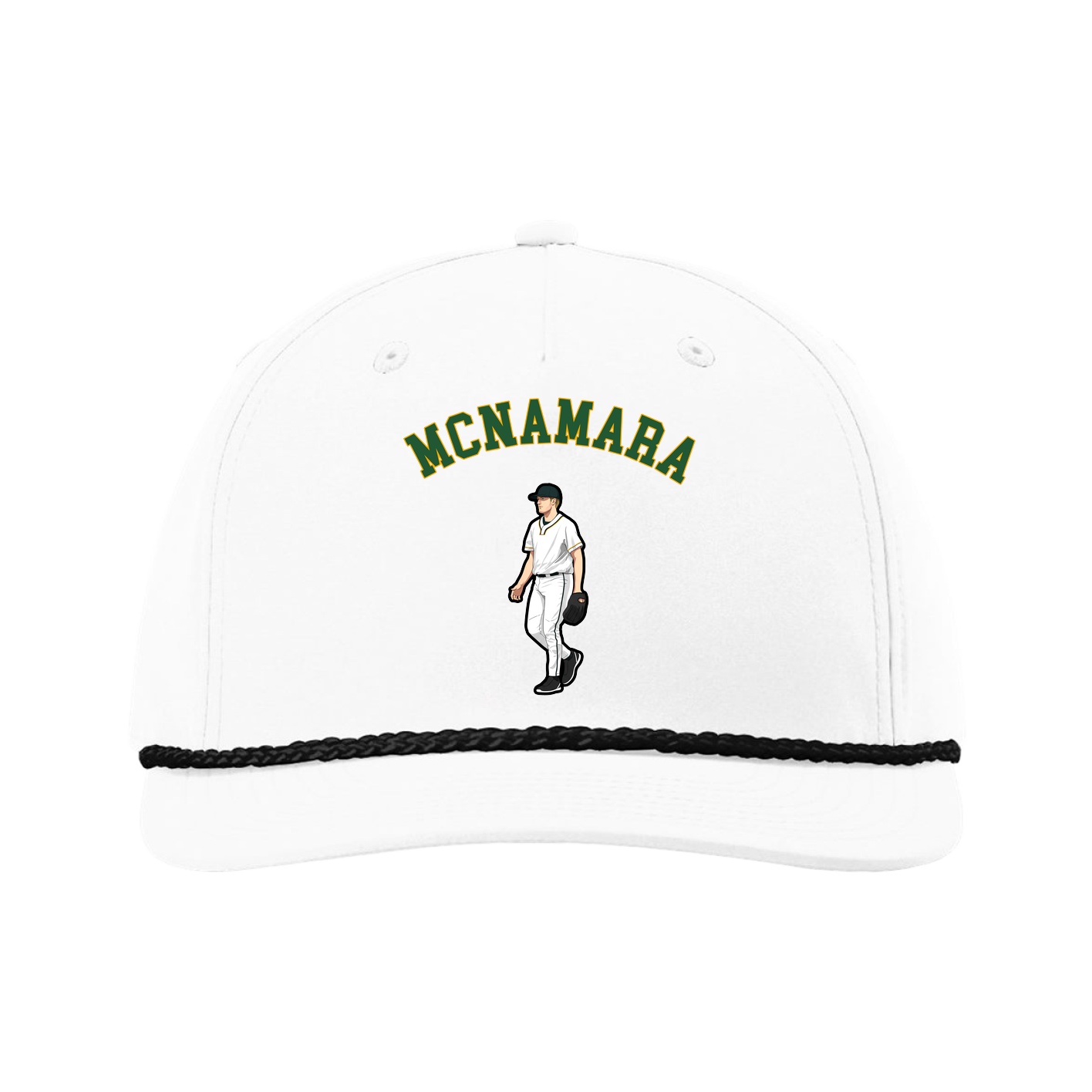 Five-Panel Classic Rope Cap — Shirsey Arch in White