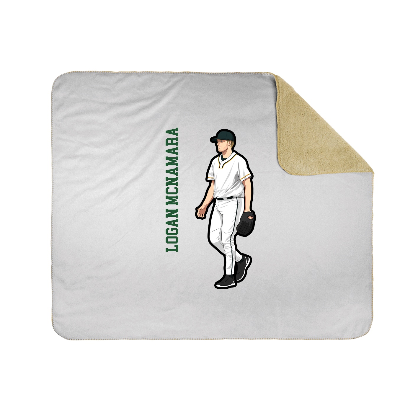 Throw Blanket — Name Vertical in White
