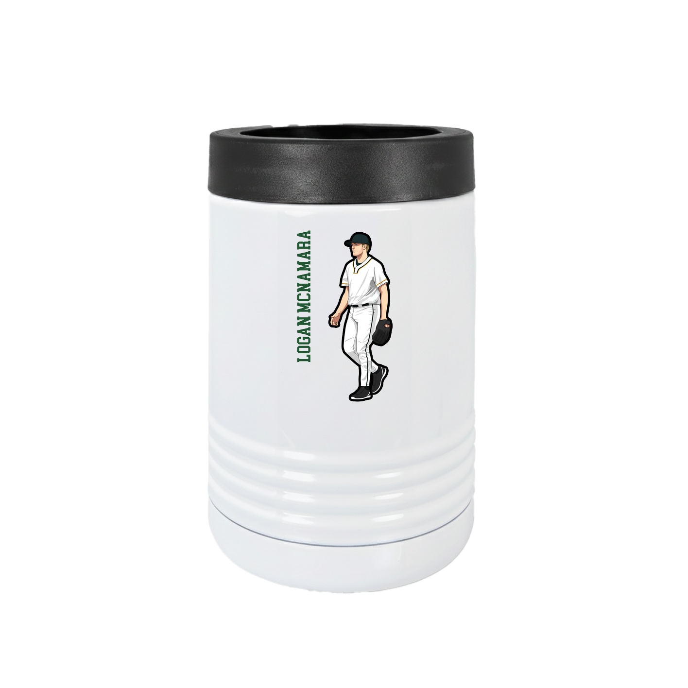 Beverage Holder — Name Vertical in White